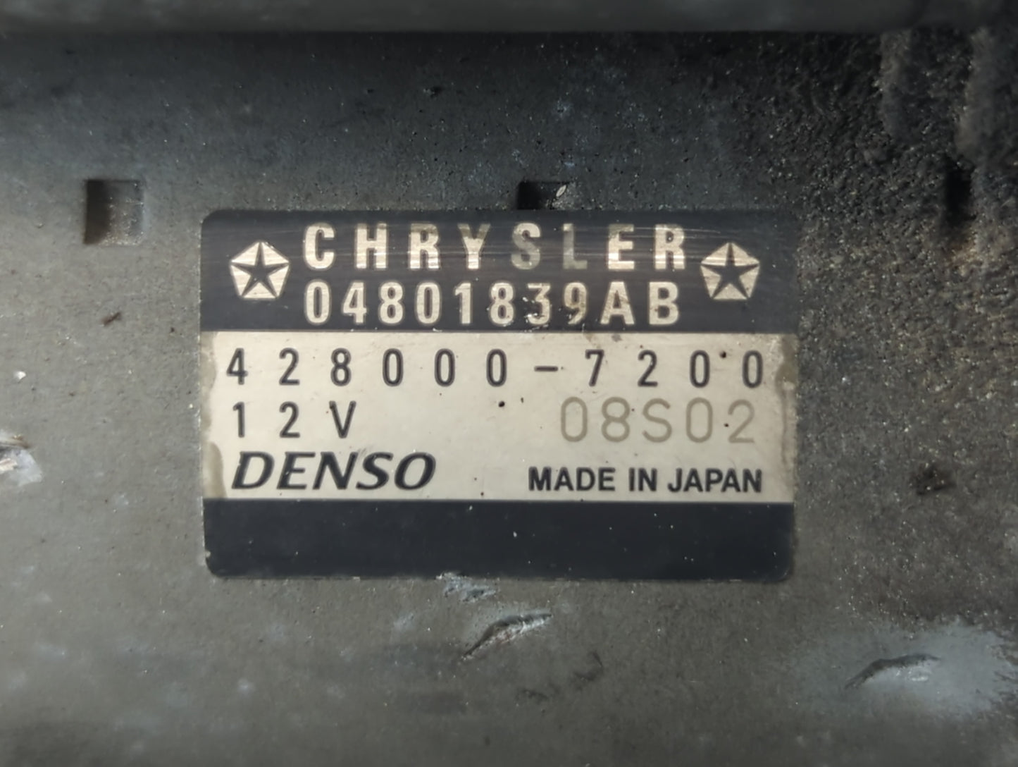 2011-2019 Dodge Journey Car Starter Motor Solenoid OEM P/N:428000-7200 04801839AB Fits OEM Used Auto Parts - Oemusedautopart