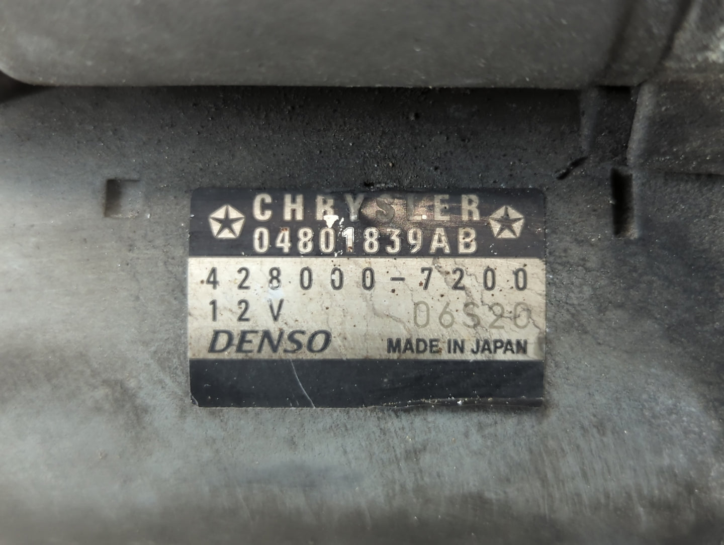 2011-2019 Dodge Journey Car Starter Motor Solenoid OEM P/N:428000-7200 04801839AB Fits OEM Used Auto Parts - Oemusedautopart