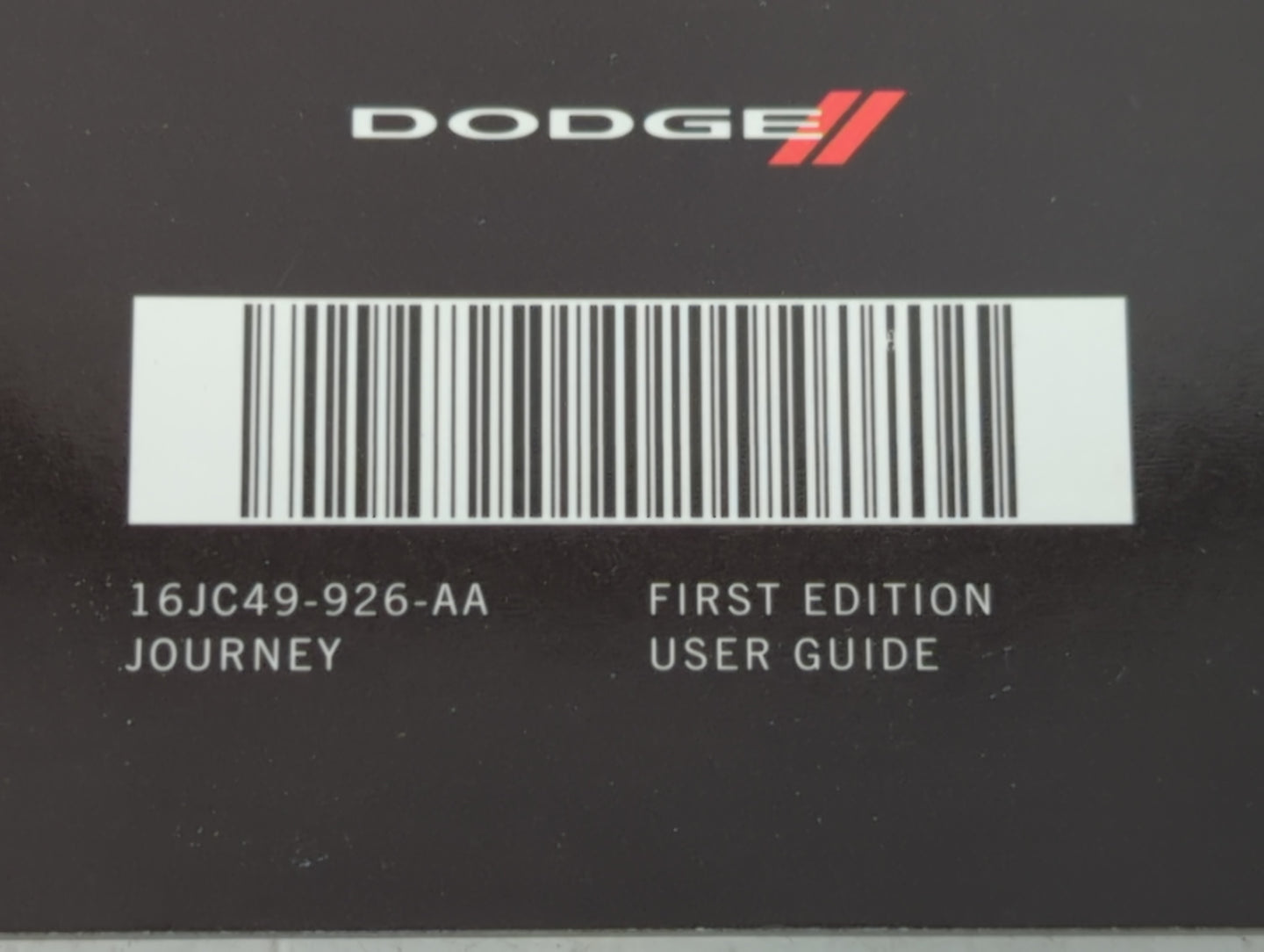 2016 Dodge Journey Owners Manual Book Guide P/N:16JC49-926-AA OEM Used Auto Parts - Oemusedautoparts1.com