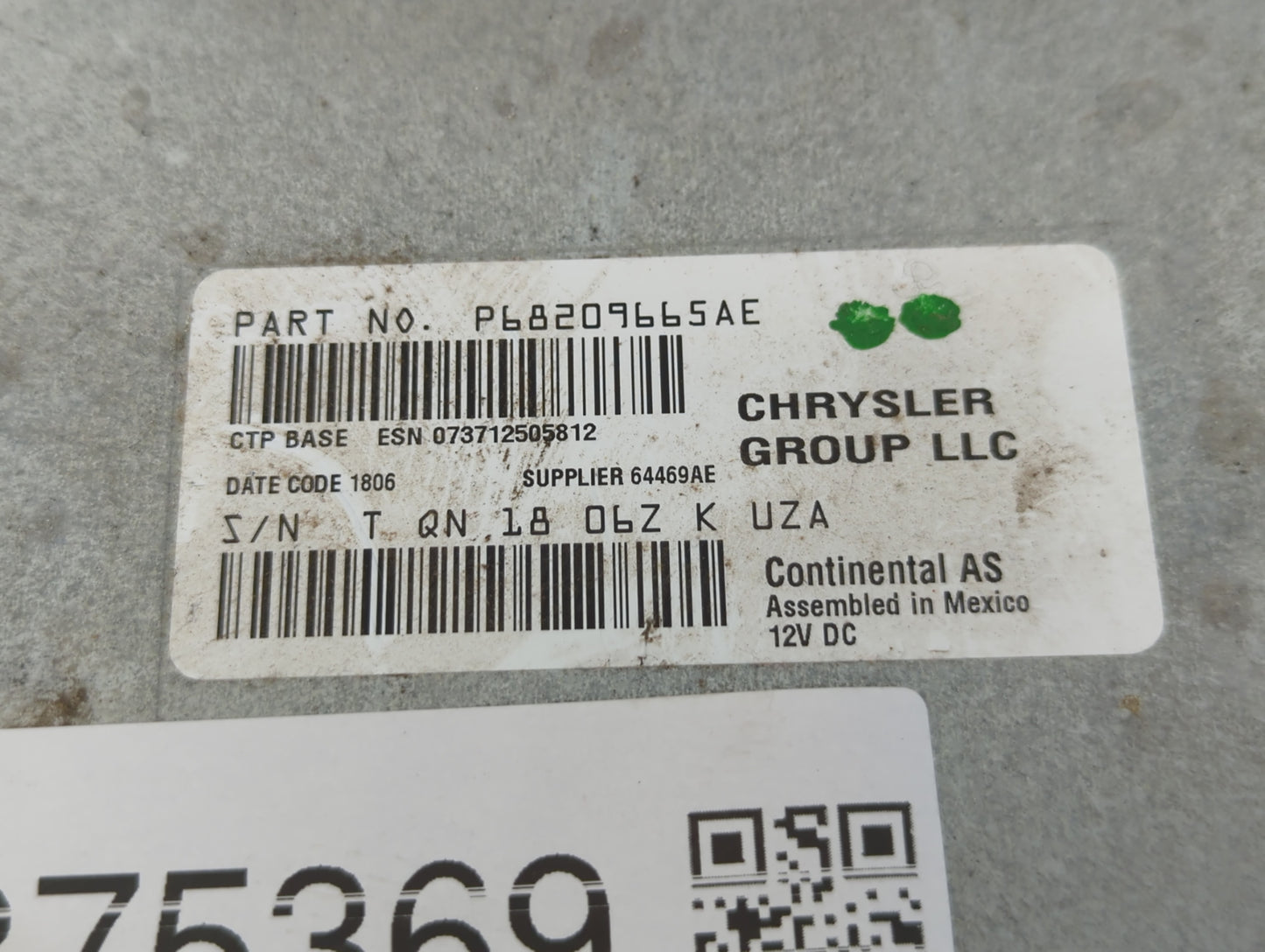 2016 Dodge Journey Radio AM FM Cd Player Receiver Replacement P/N:P68209665AE Fits OEM Used Auto Parts - Oemusedautoparts1.c