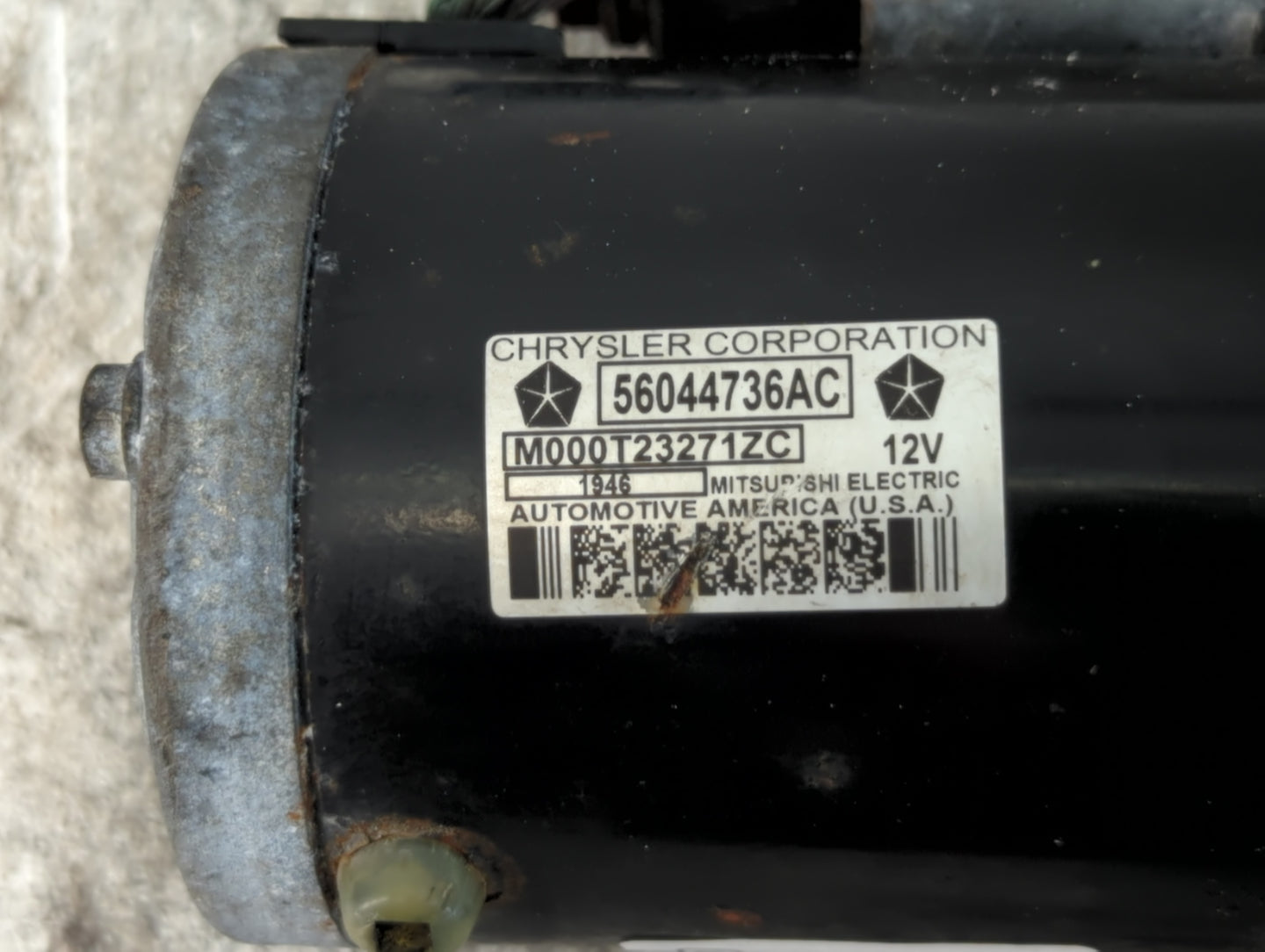 2016 Dodge Ram 1500 Car Starter Motor Solenoid OEM P/N:M000T23271ZC 56044736AC Fits OEM Used Auto Parts - Oemusedautoparts1.