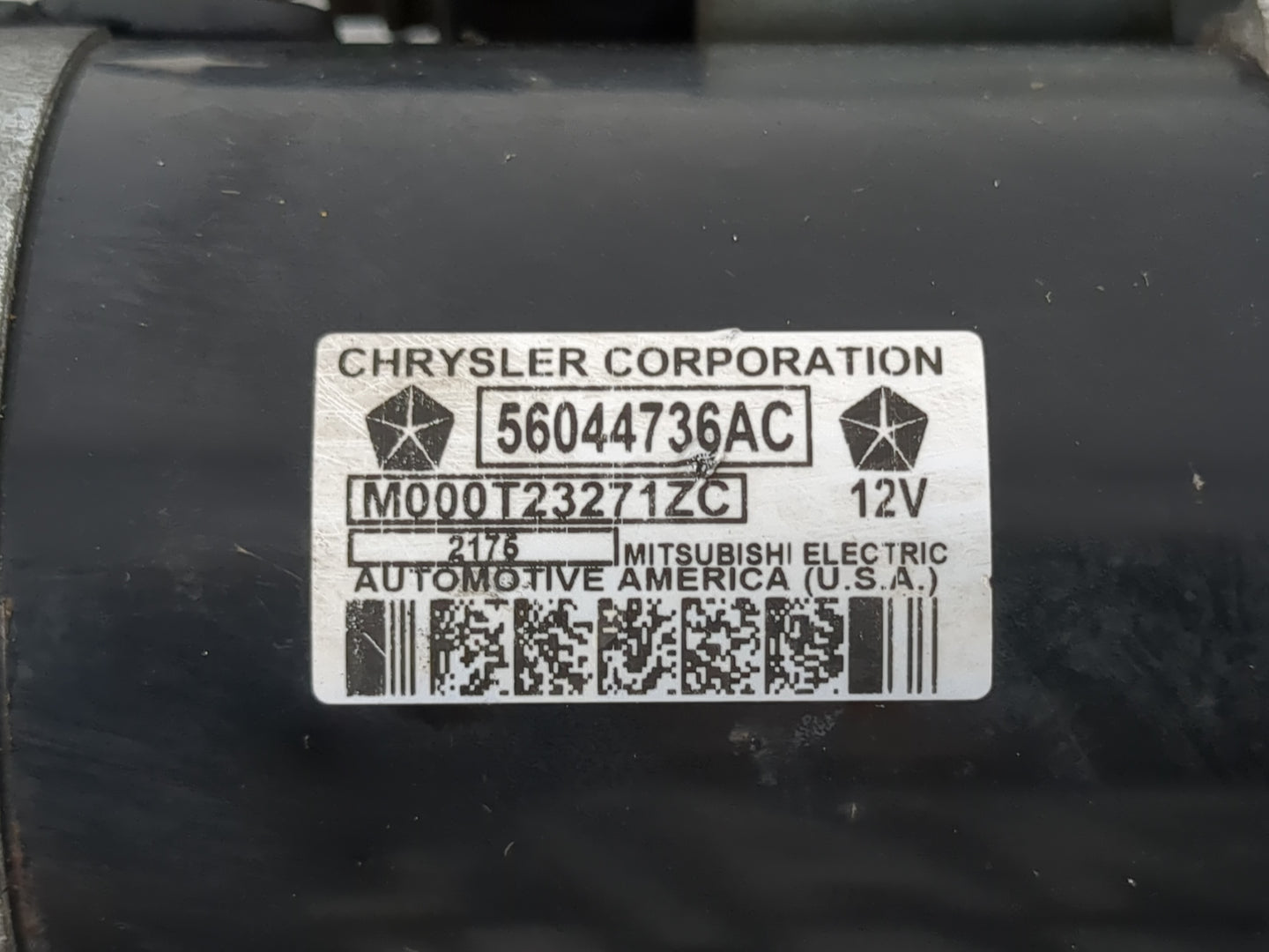 2016 Dodge Ram 1500 Car Starter Motor Solenoid OEM P/N:56044736AC Fits OEM Used Auto Parts - Oemusedautoparts1.com