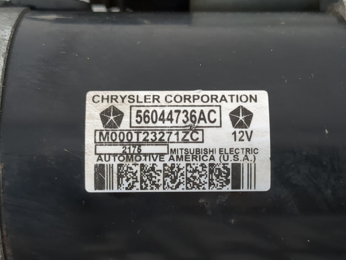 2016 Dodge Ram 1500 Car Starter Motor Solenoid OEM P/N:56044736AC Fits OEM Used Auto Parts - Oemusedautoparts1.com