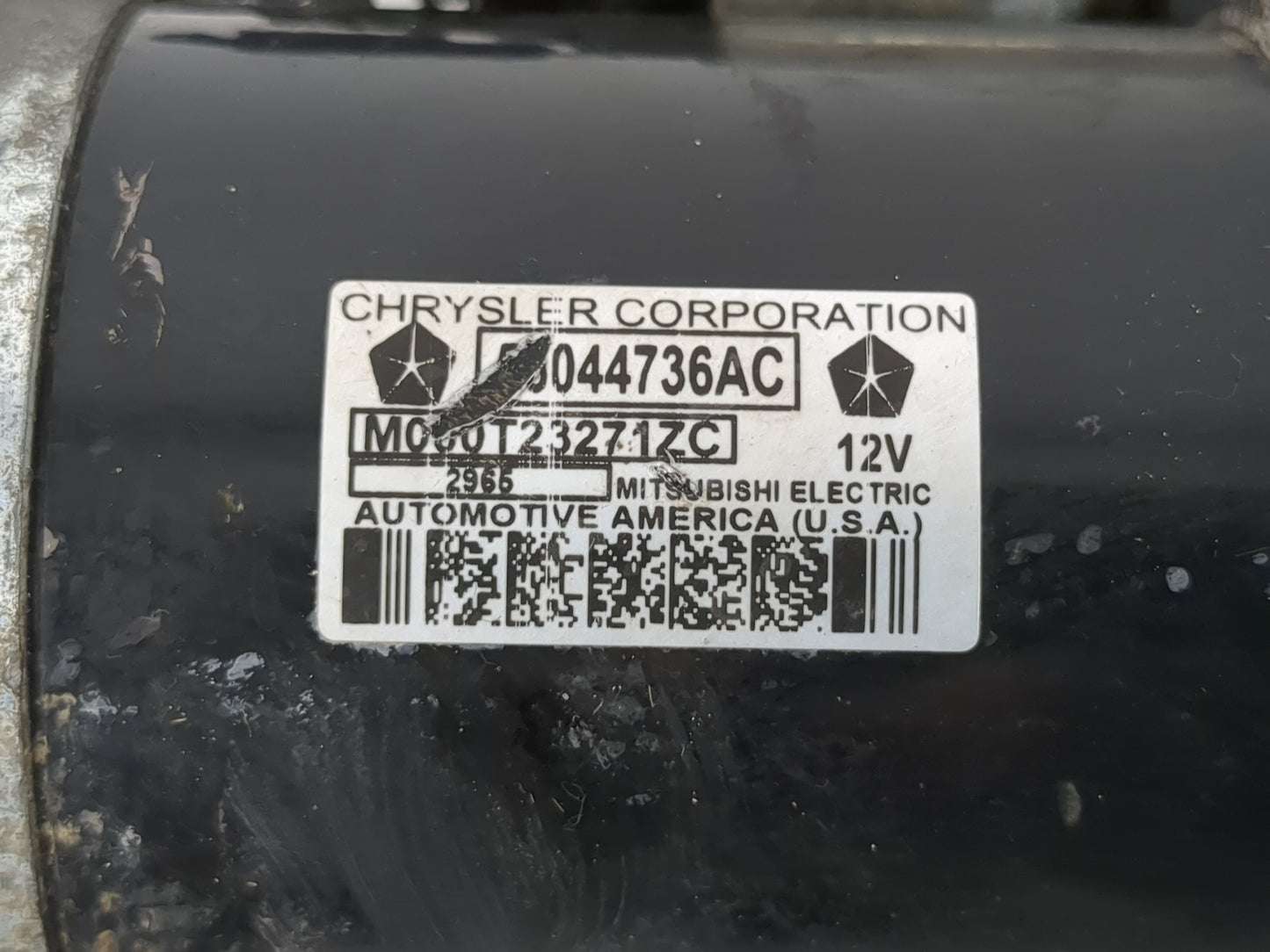 2016 Dodge Ram 1500 Car Starter Motor Solenoid OEM P/N:56044736AC Fits OEM Used Auto Parts - Oemusedautoparts1.com
