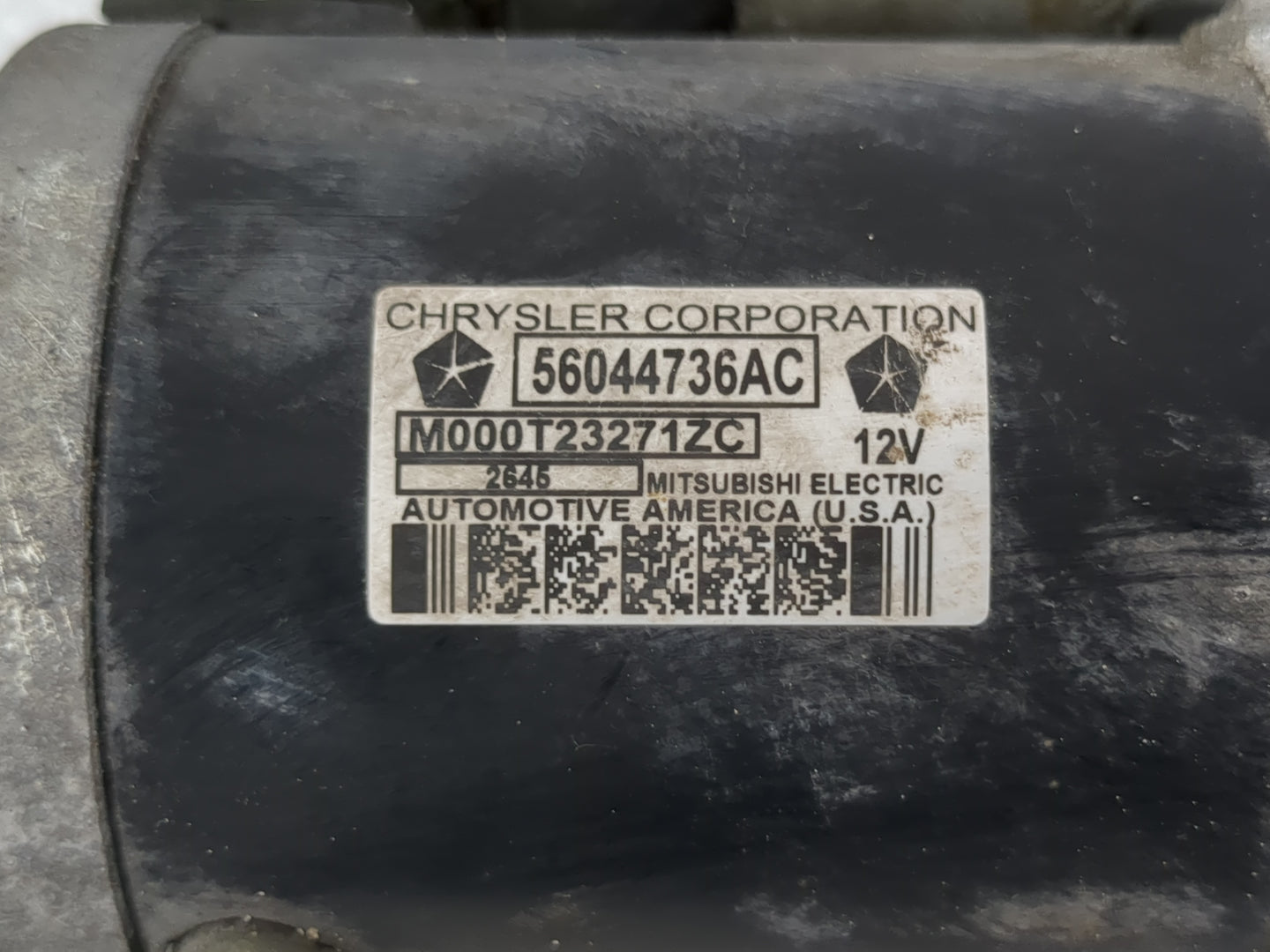 2016 Dodge Ram 1500 Car Starter Motor Solenoid OEM P/N:M000T23271ZC 56044736AC Fits OEM Used Auto Parts - Oemusedautoparts1.