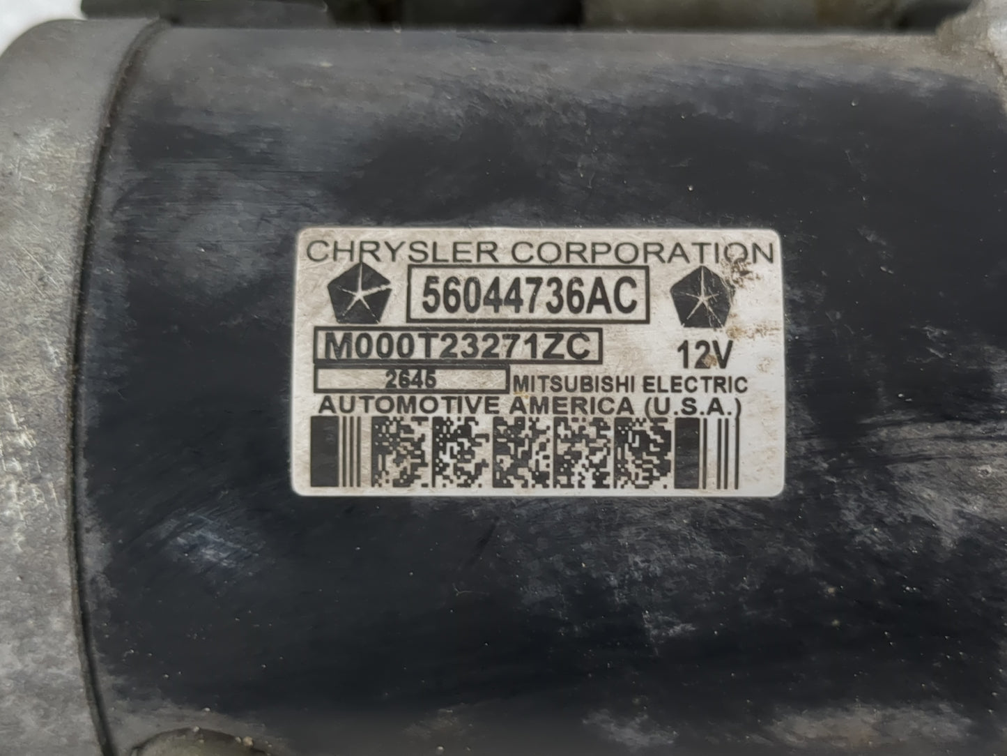 2016 Dodge Ram 1500 Car Starter Motor Solenoid OEM P/N:M000T23271ZC 56044736AC Fits OEM Used Auto Parts - Oemusedautoparts1.