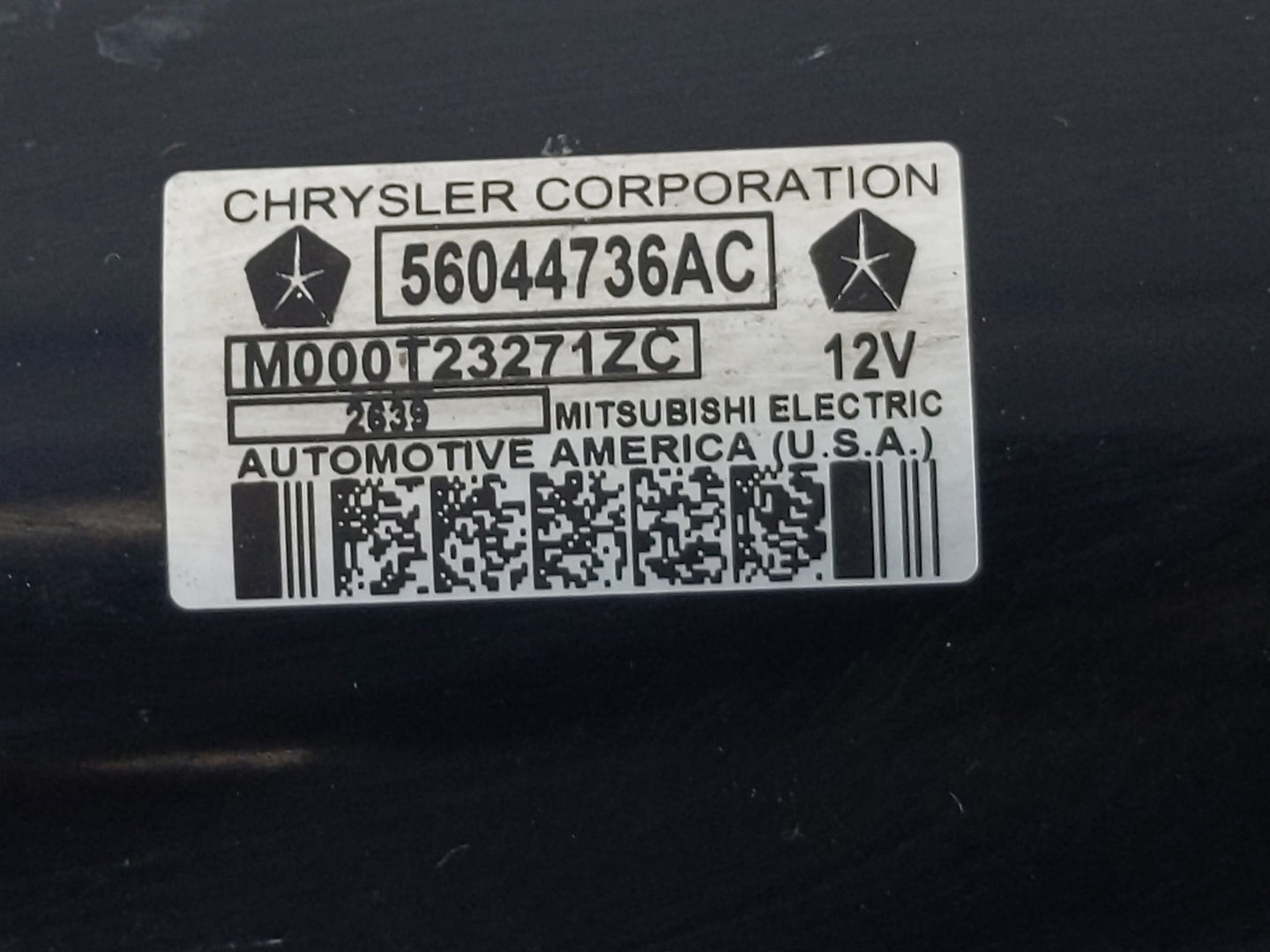 2016 Dodge Ram 1500 Car Starter Motor Solenoid OEM P/N:56044736AC Fits Fits 2013 2014 2015 OEM Used Auto Parts - Oemusedauto