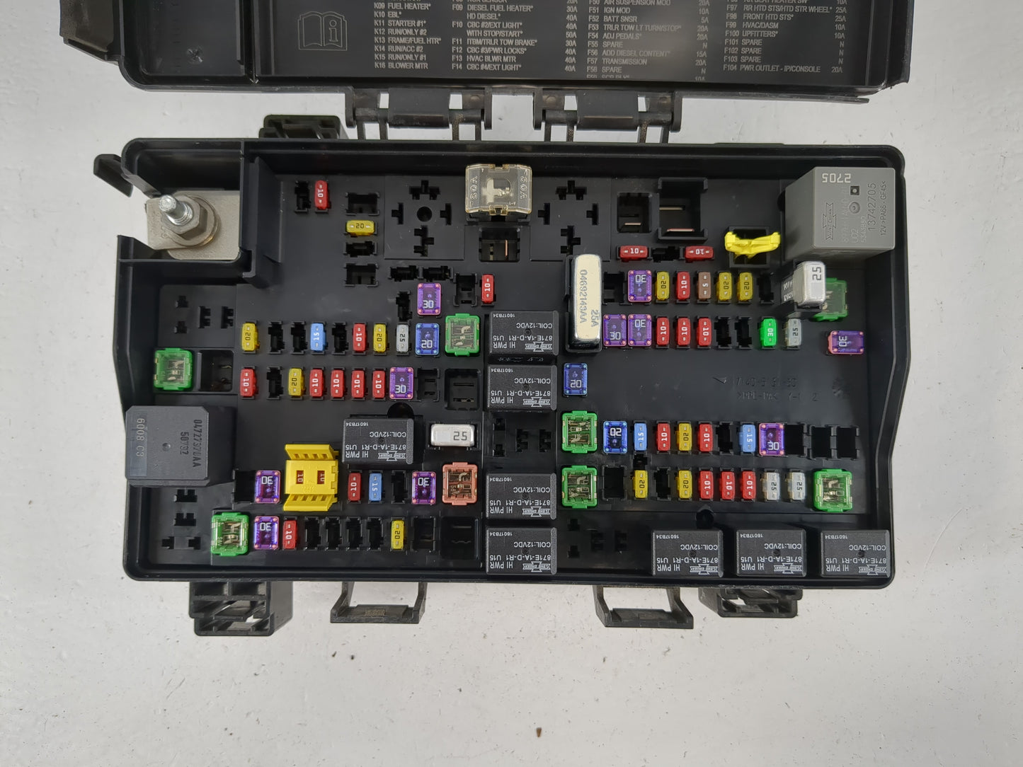 2016 Dodge Ram 1500 Fusebox Fuse Box Panel Relay Module P/N:P68258535AA Fits OEM Used Auto Parts - Oemusedautoparts1.com