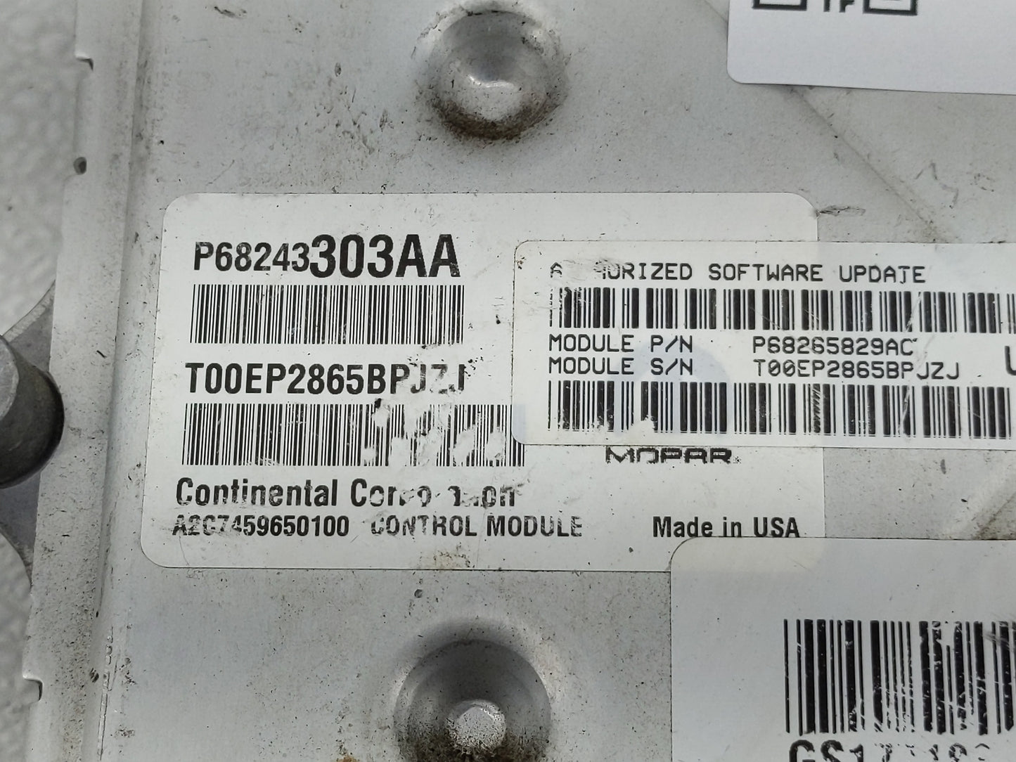 2016 Dodge Ram 1500 PCM Engine Control Computer ECU ECM PCU OEM P/N:P68243303AA Fits Fits 2017 2018 2019 2020 OEM Used Auto 