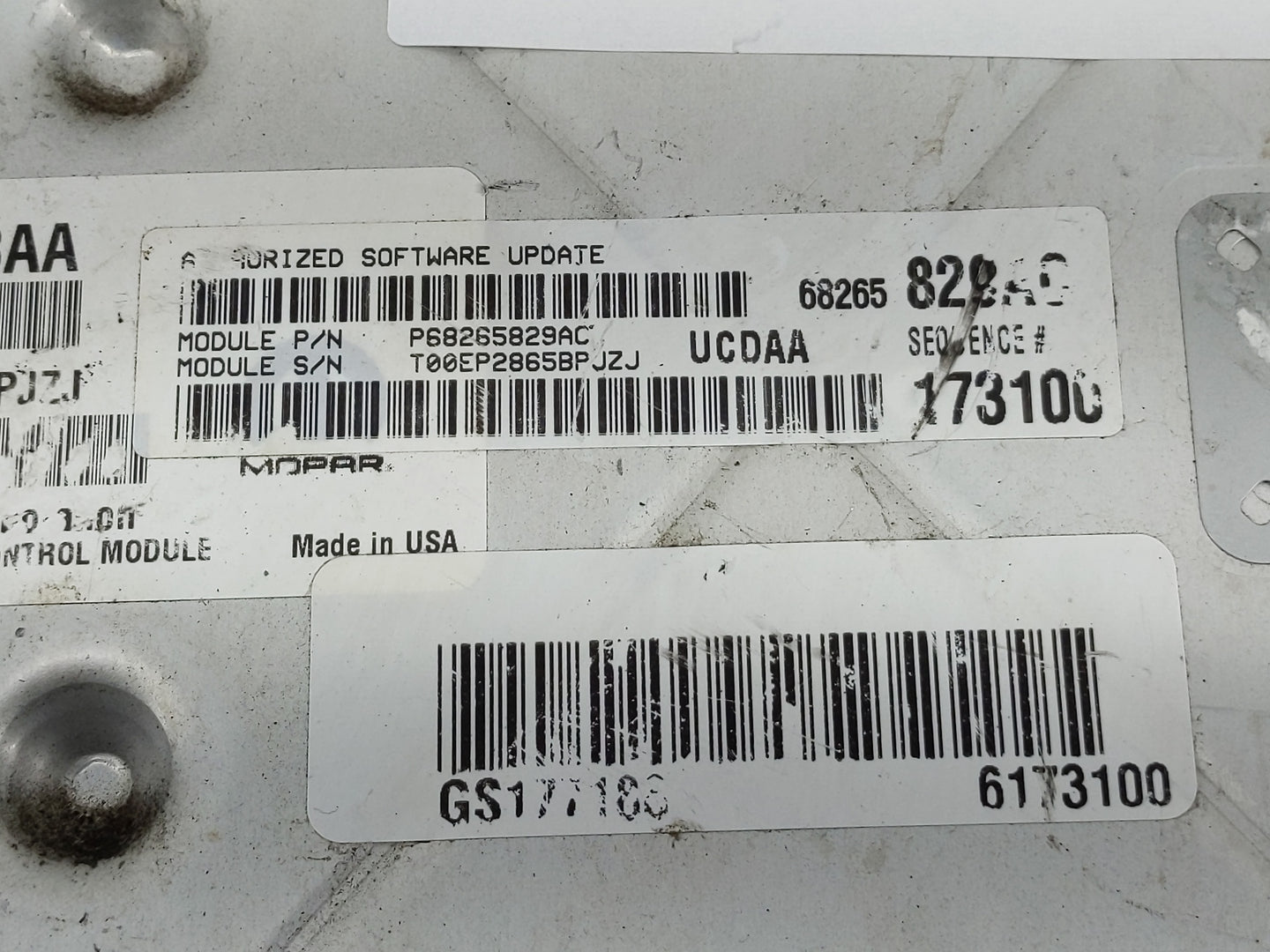 2016 Dodge Ram 1500 PCM Engine Control Computer ECU ECM PCU OEM P/N:P68243303AA Fits Fits 2017 2018 2019 2020 OEM Used Auto 