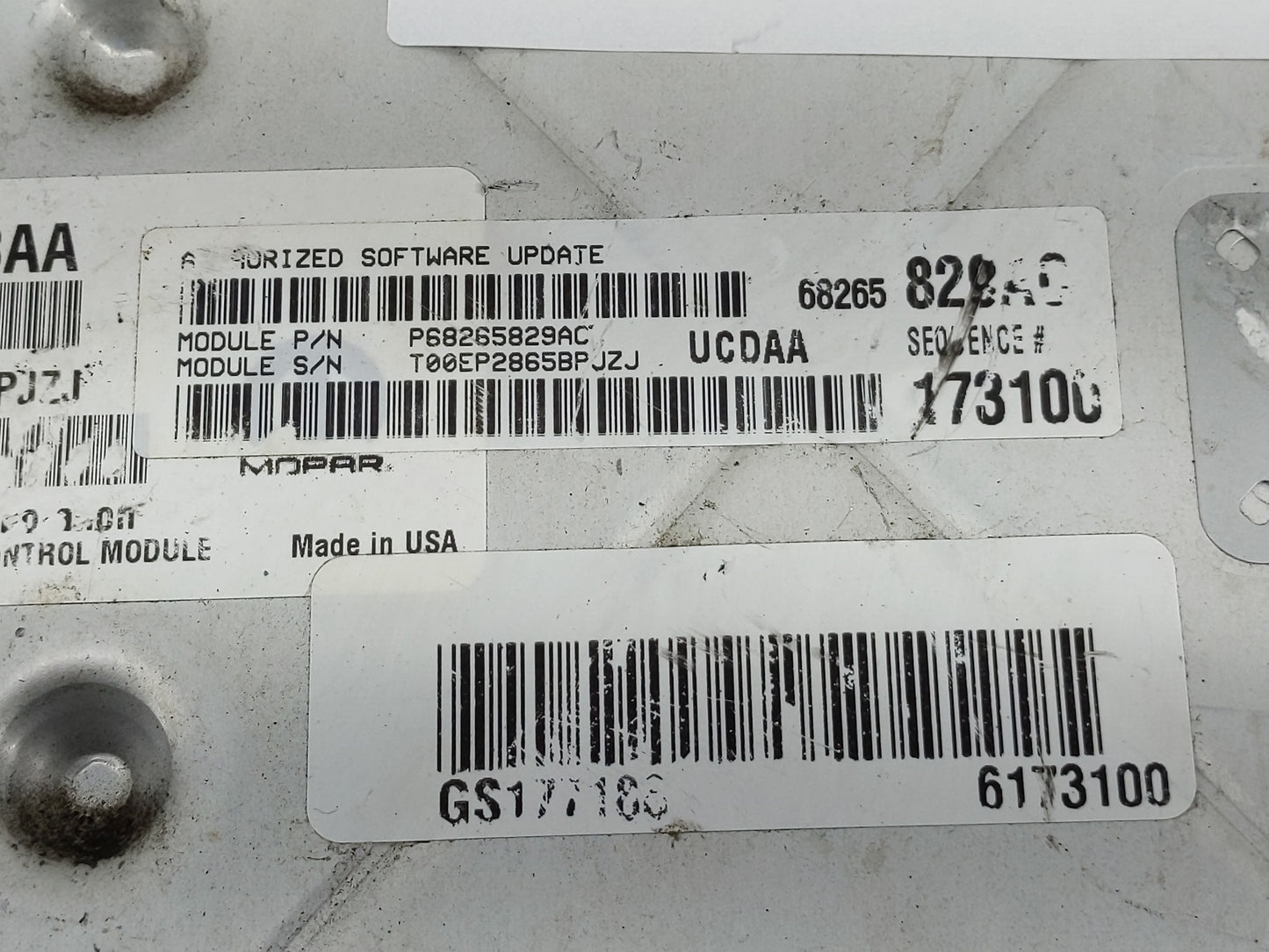 2016 Dodge Ram 1500 PCM Engine Control Computer ECU ECM PCU OEM P/N:P68243303AA Fits Fits 2017 2018 2019 2020 OEM Used Auto 