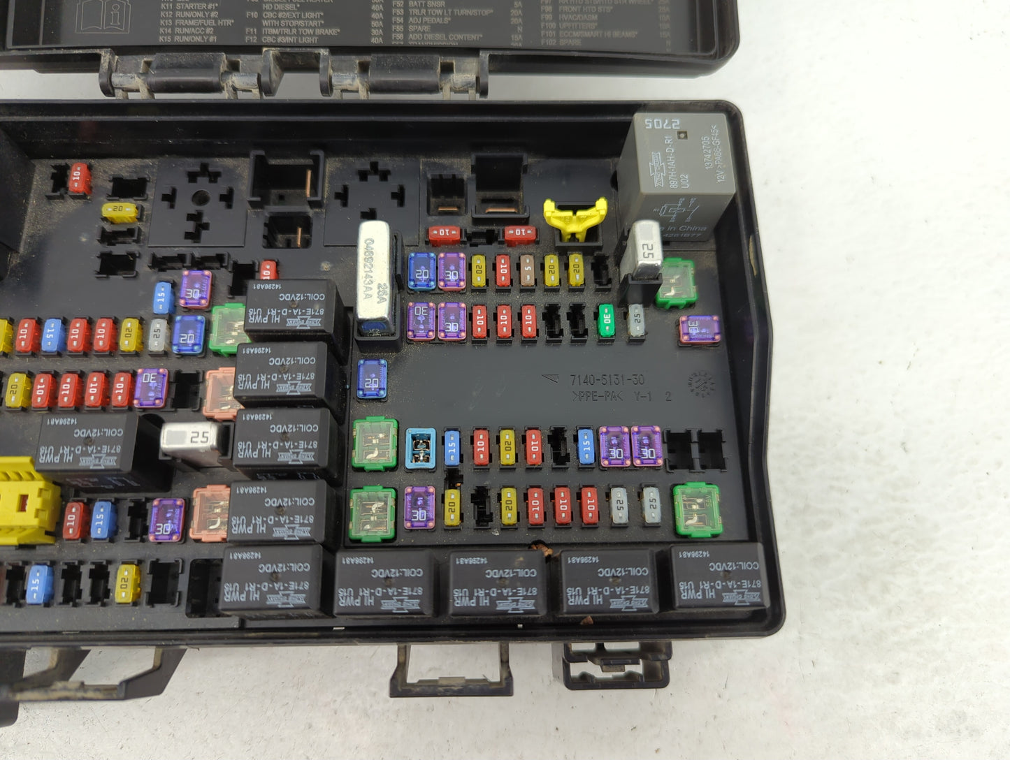 2016 Dodge Ram 1500 Fusebox Fuse Box Panel Relay Module P/N:7140-1980-30 Fits OEM Used Auto Parts - Oemusedautoparts1.com