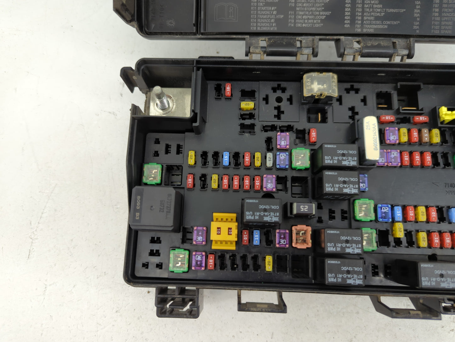 2016 Dodge Ram 1500 Fusebox Fuse Box Panel Relay Module P/N:7140-1980-30 Fits OEM Used Auto Parts - Oemusedautoparts1.com