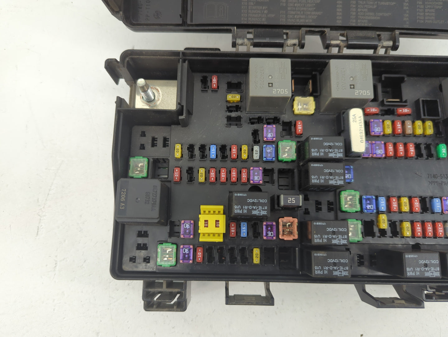 2016 Dodge Ram 1500 Fusebox Fuse Box Panel Relay Module P/N:7140-1980-30 Fits OEM Used Auto Parts - Oemusedautoparts1.com