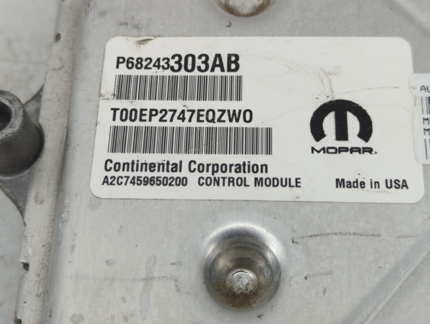 2016 Dodge Ram 1500 PCM Engine Control Computer ECU ECM PCU OEM P/N:68243303AB Fits Fits 2014 2015 2017 2018 OEM Used Auto P