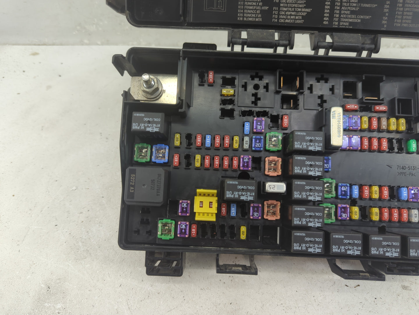 2016 Dodge Ram 1500 Fusebox Fuse Box Panel Relay Module P/N:7140-1980-30 Fits OEM Used Auto Parts - Oemusedautoparts1.com