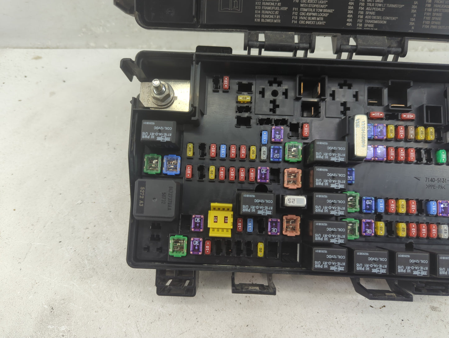2016 Dodge Ram 1500 Fusebox Fuse Box Panel Relay Module P/N:7140-1980-30 Fits OEM Used Auto Parts - Oemusedautoparts1.com