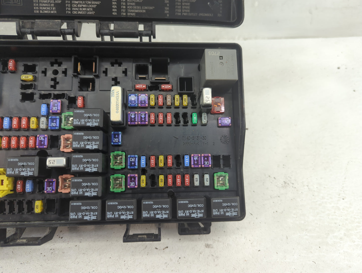 2016 Dodge Ram 1500 Fusebox Fuse Box Panel Relay Module P/N:7140-1980-30 Fits OEM Used Auto Parts - Oemusedautoparts1.com