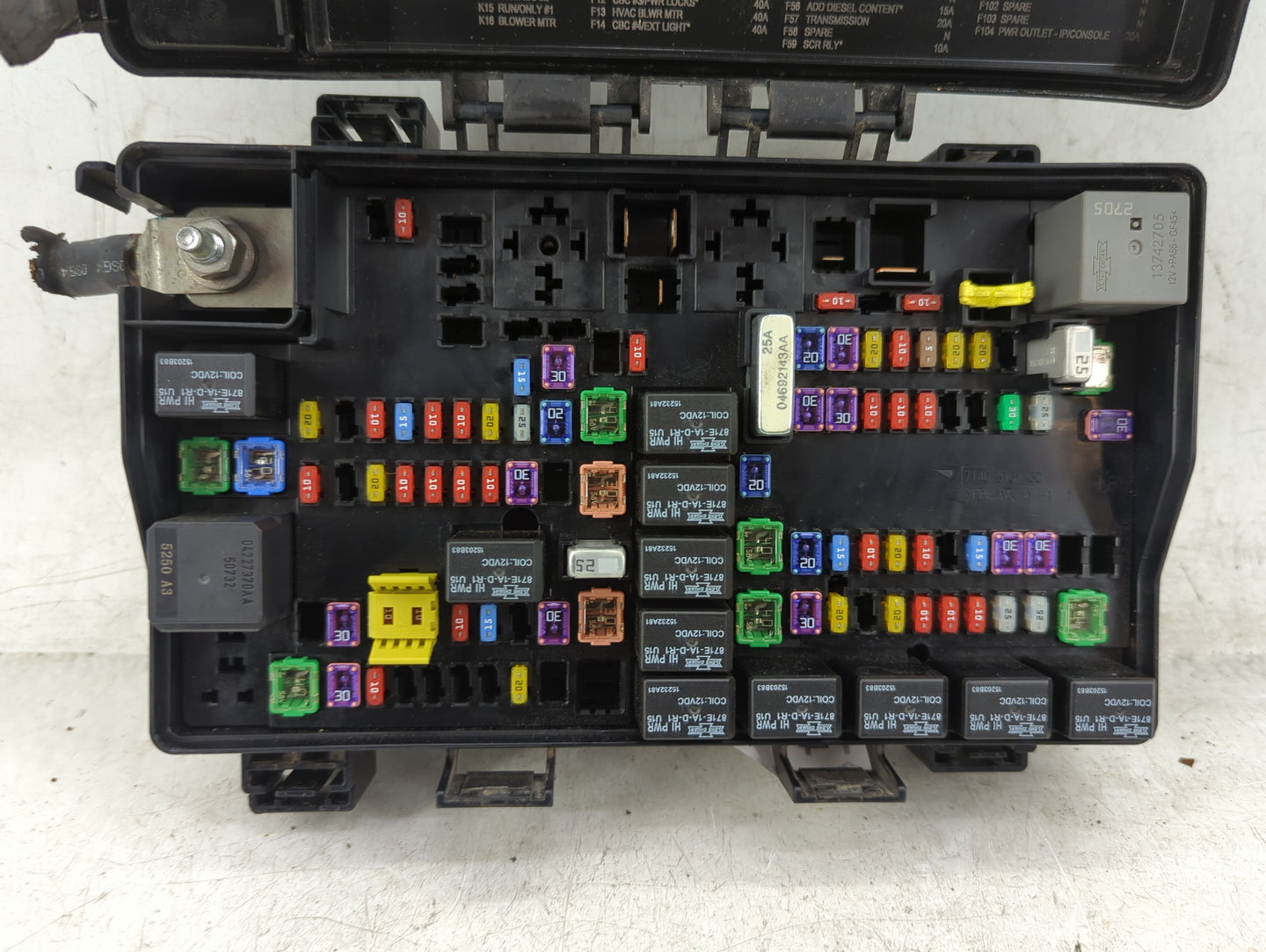 2016 Dodge Ram 1500 Fusebox Fuse Box Panel Relay Module P/N:7140-5131-30 Fits OEM Used Auto Parts - Oemusedautoparts1.com