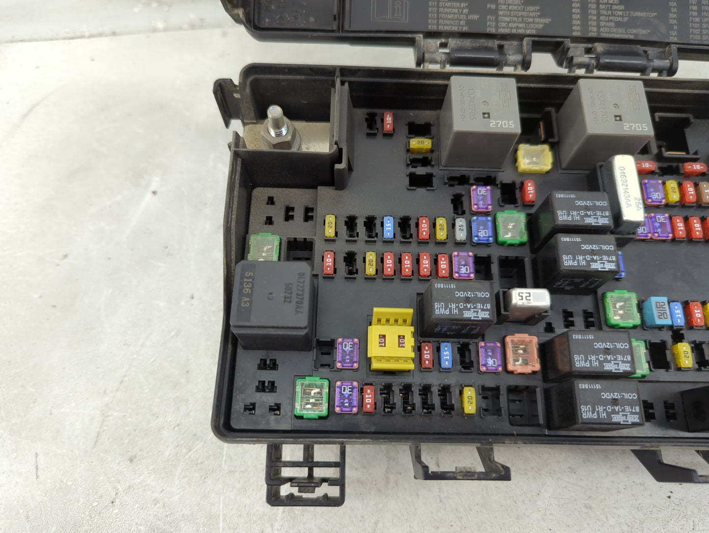 2016 Dodge Ram 1500 Fusebox Fuse Box Panel Relay Module P/N:P68258527AA Fits OEM Used Auto Parts - Oemusedautoparts1.com