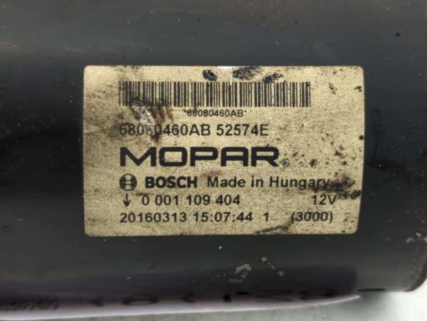 2016 Dodge Ram 1500 Car Starter Motor Solenoid OEM P/N:68050460AB Fits Fits 2014 2015 2017 2018 2020 2021 2022 OEM Used Auto