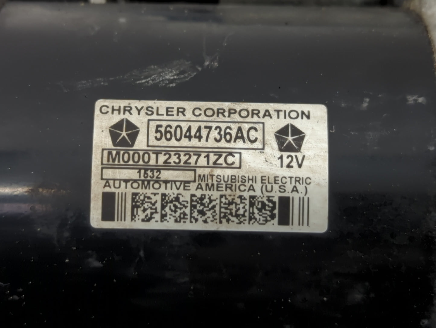 2016 Dodge Ram 1500 Car Starter Motor Solenoid OEM P/N:56044736AC Fits OEM Used Auto Parts - Oemusedautoparts1.com
