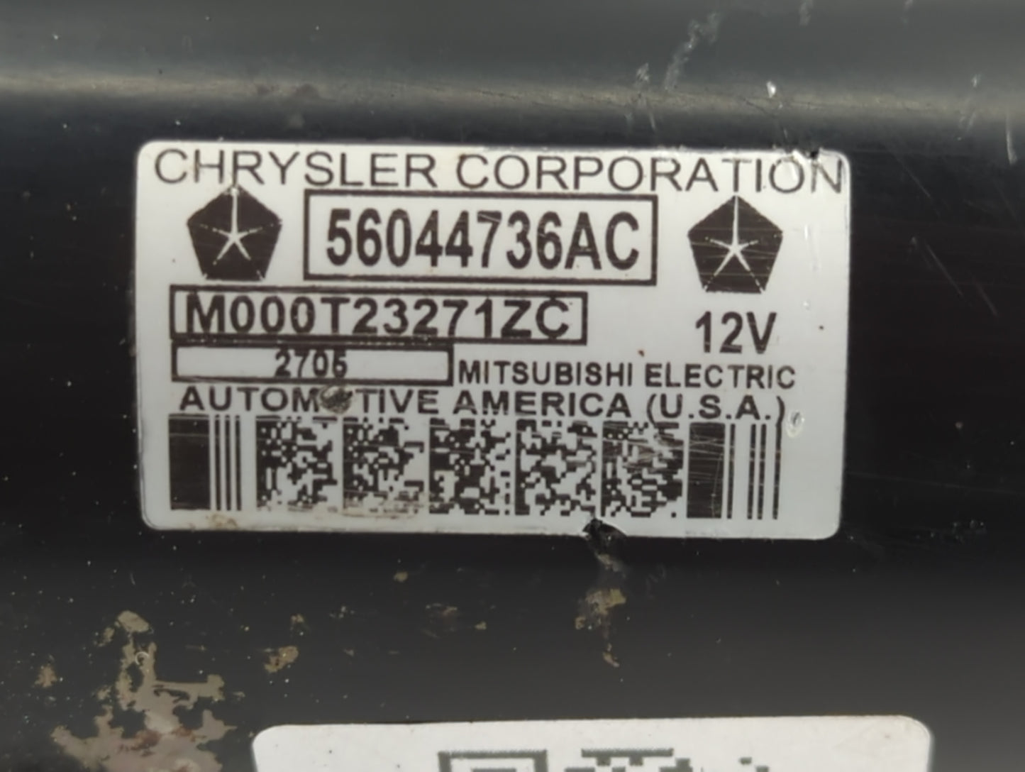 2016 Dodge Ram 1500 Car Starter Motor Solenoid OEM P/N:56044736AC M000T23271ZC Fits OEM Used Auto Parts - Oemusedautoparts1.