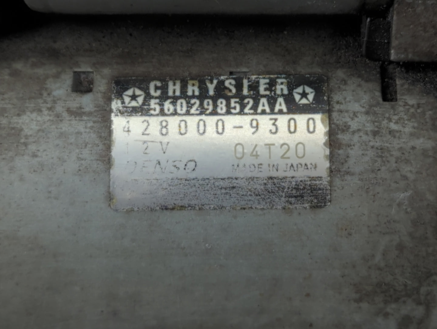 2016 Dodge Ram 1500 Car Starter Motor Solenoid OEM P/N:428000-9300 56029852AA Fits OEM Used Auto Parts - Oemusedautoparts1.c