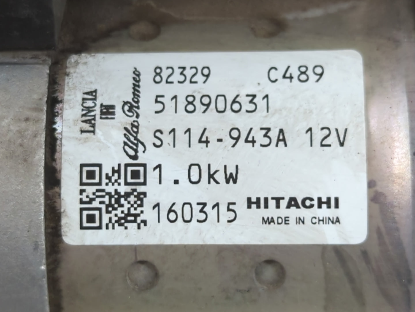 2014-2017 Fiat 500 Car Starter Motor Solenoid OEM P/N:51890631 Fits Fits 2014 2015 2016 2017 2018 OEM Used Auto Parts - Oemu