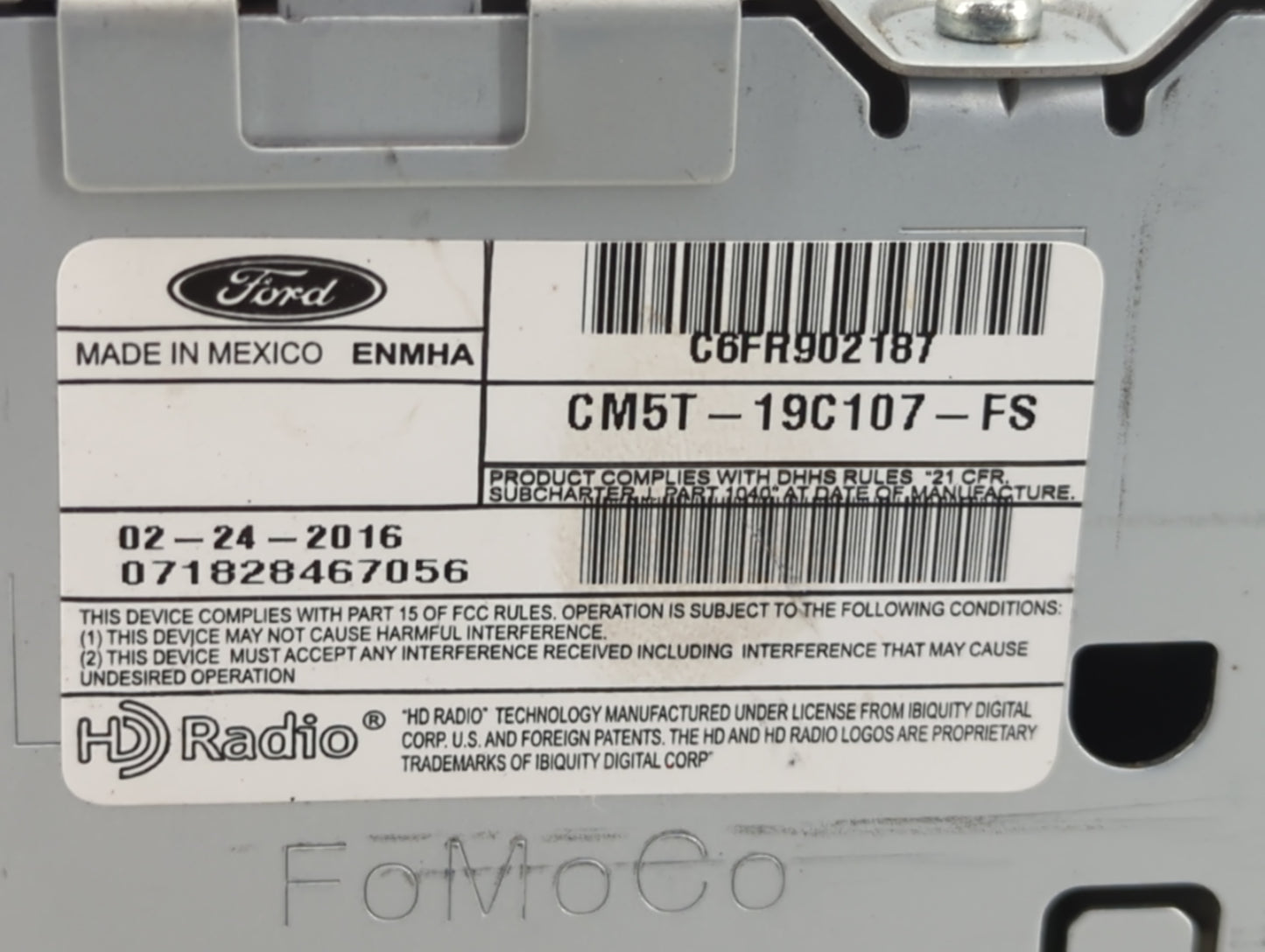 2013-2016 Ford C-Max Radio AM FM Cd Player Receiver Replacement P/N:CM5T-19C107-FS Fits Fits 2013 2014 2015 2016 OEM Used Au