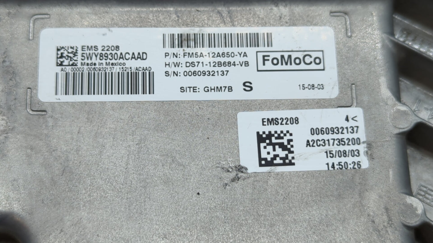 2014-2016 Ford C-Max PCM Engine Control Computer ECU ECM PCU OEM P/N:EM5A-12A650-AGA FM5A-12A650-YA Fits Fits 2014 2015 2016