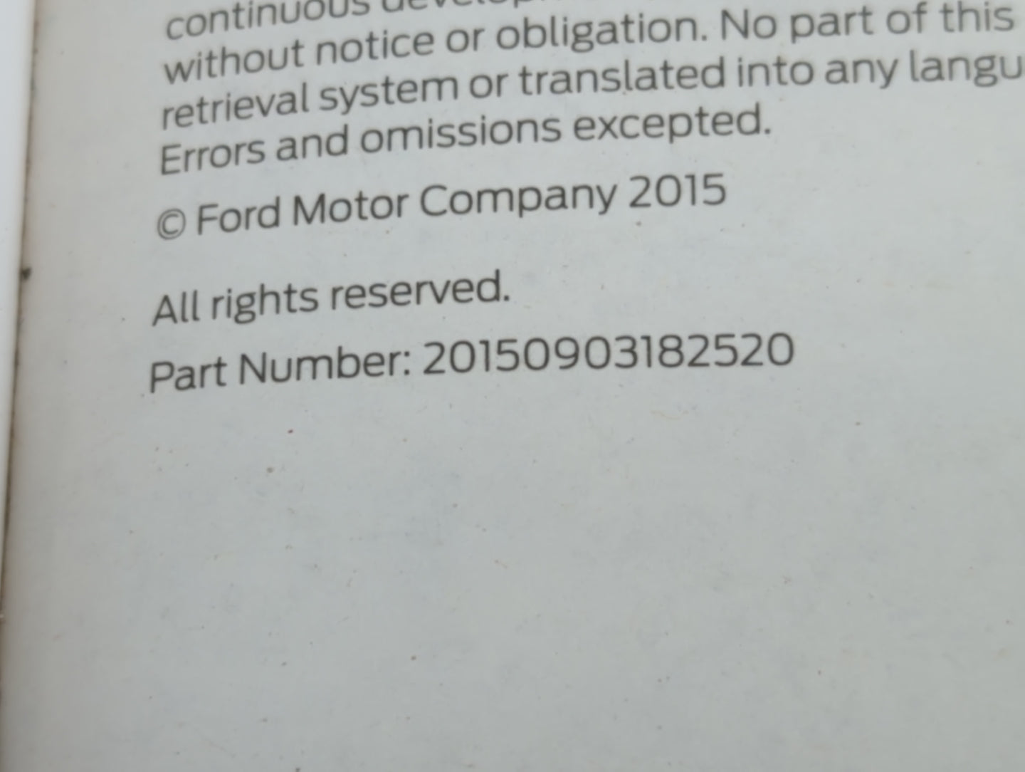 2016 Ford Edge Owners Manual Book Guide P/N:20150903182520 OEM Used Auto Parts - Oemusedautoparts1.com