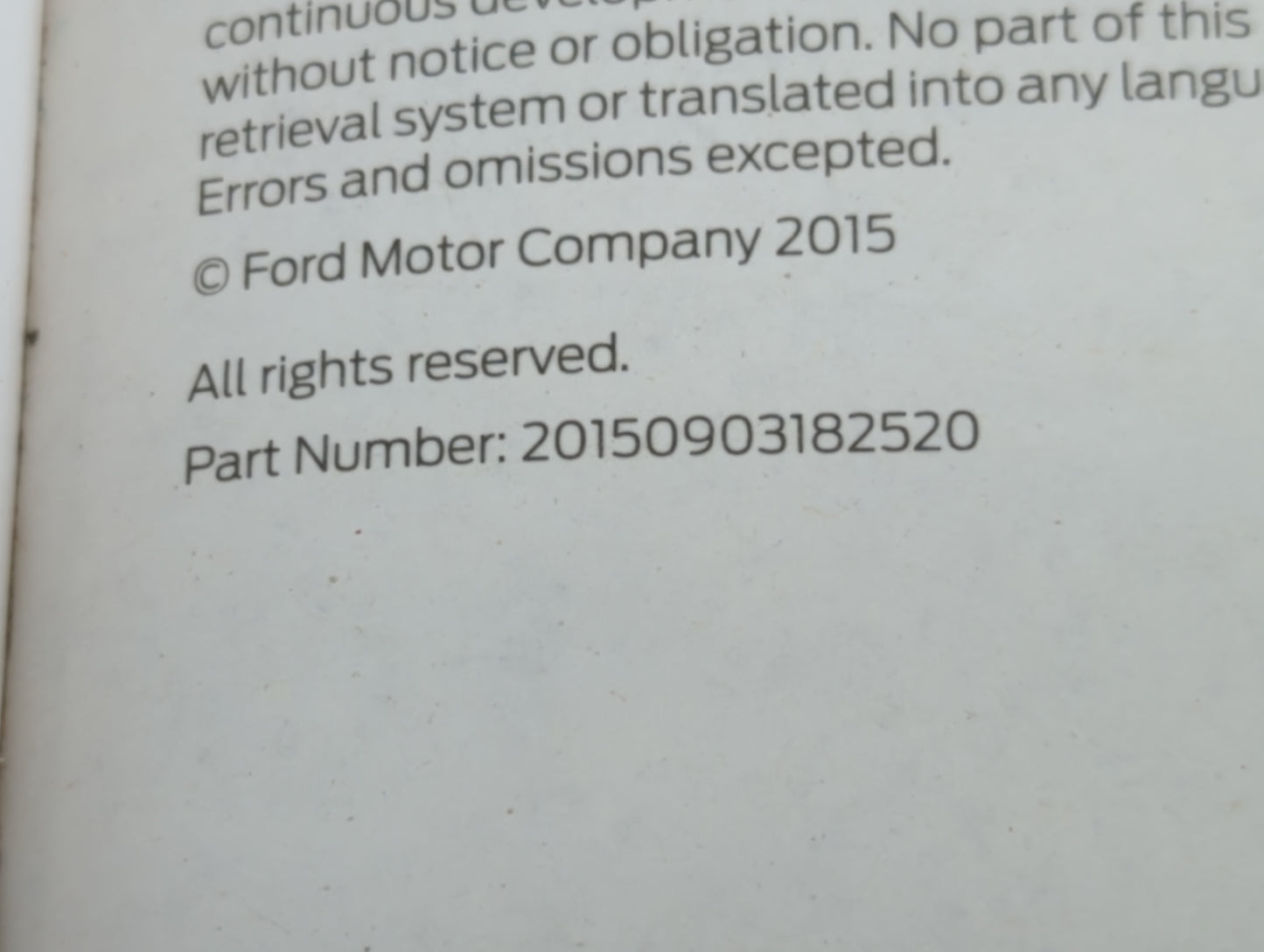 2016 Ford Edge Owners Manual Book Guide P/N:20150903182520 OEM Used Auto Parts - Oemusedautoparts1.com