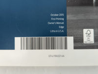 2016 Ford Edge Owners Manual Book Guide P/N:GT4J19A321AA OEM Used Auto Parts - Oemusedautoparts1.com