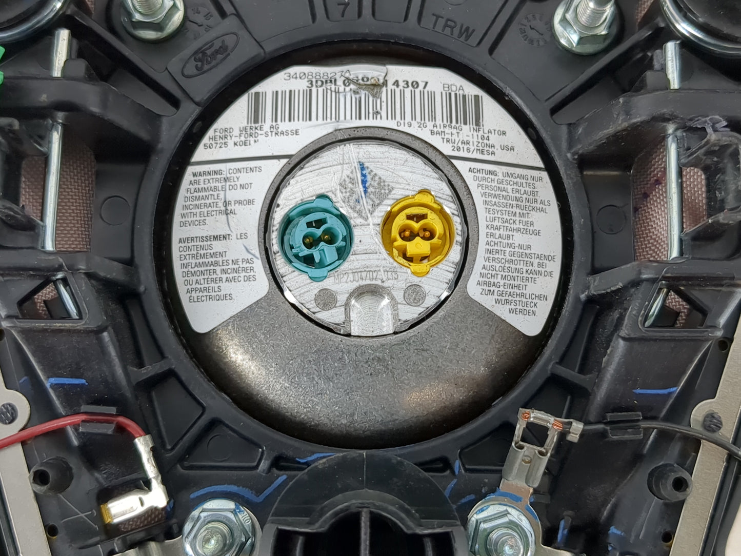 2015-2016 Ford Escape Air Bag Driver Left Steering Wheel Mounted P/N:EJ54 A042B85 BA Fits Fits 2015 2016 OEM Used Auto Parts