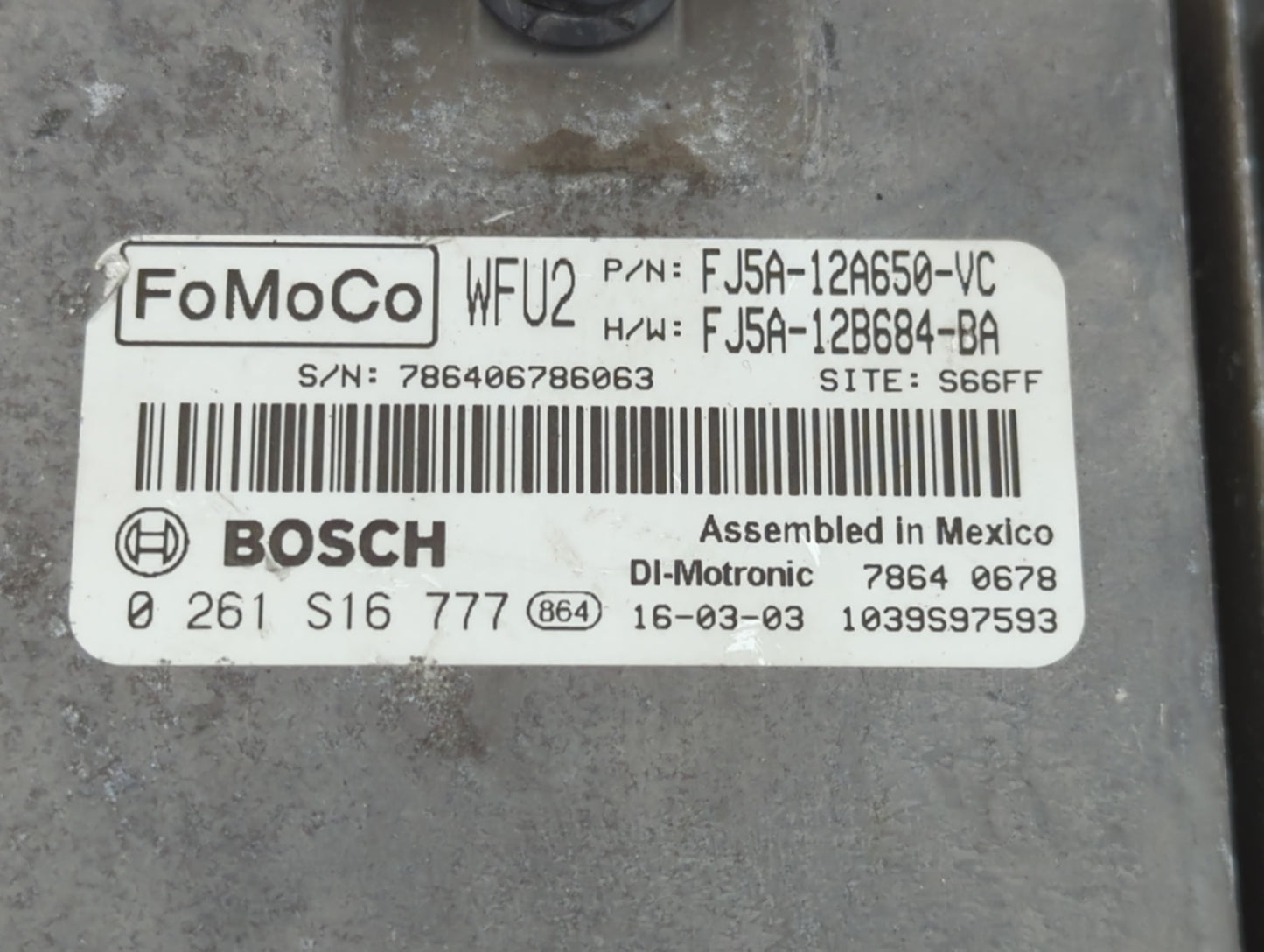 2013-2016 Ford Escape PCM Engine Control Computer ECU ECM PCU OEM P/N:FJ5A-12A650-VC Fits Fits 2013 2014 2015 2016 OEM Used 