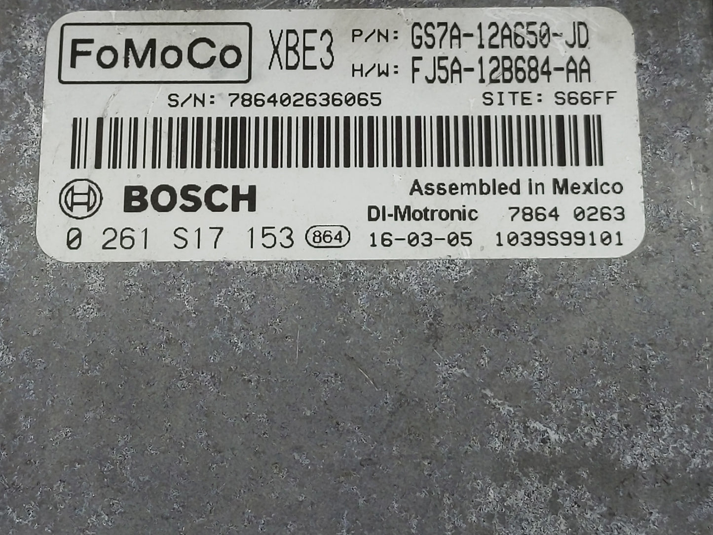 2015-2016 Ford Escape PCM Engine Control Computer ECU ECM PCU OEM P/N:GS7A-12A650-JD Fits Fits 2015 2016 OEM Used Auto Parts