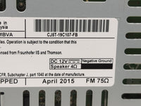 2015-2016 Ford Escape Radio AM FM Cd Player Receiver Replacement P/N:CJ5T-19C107-FB Fits Fits 2015 2016 OEM Used Auto Parts 