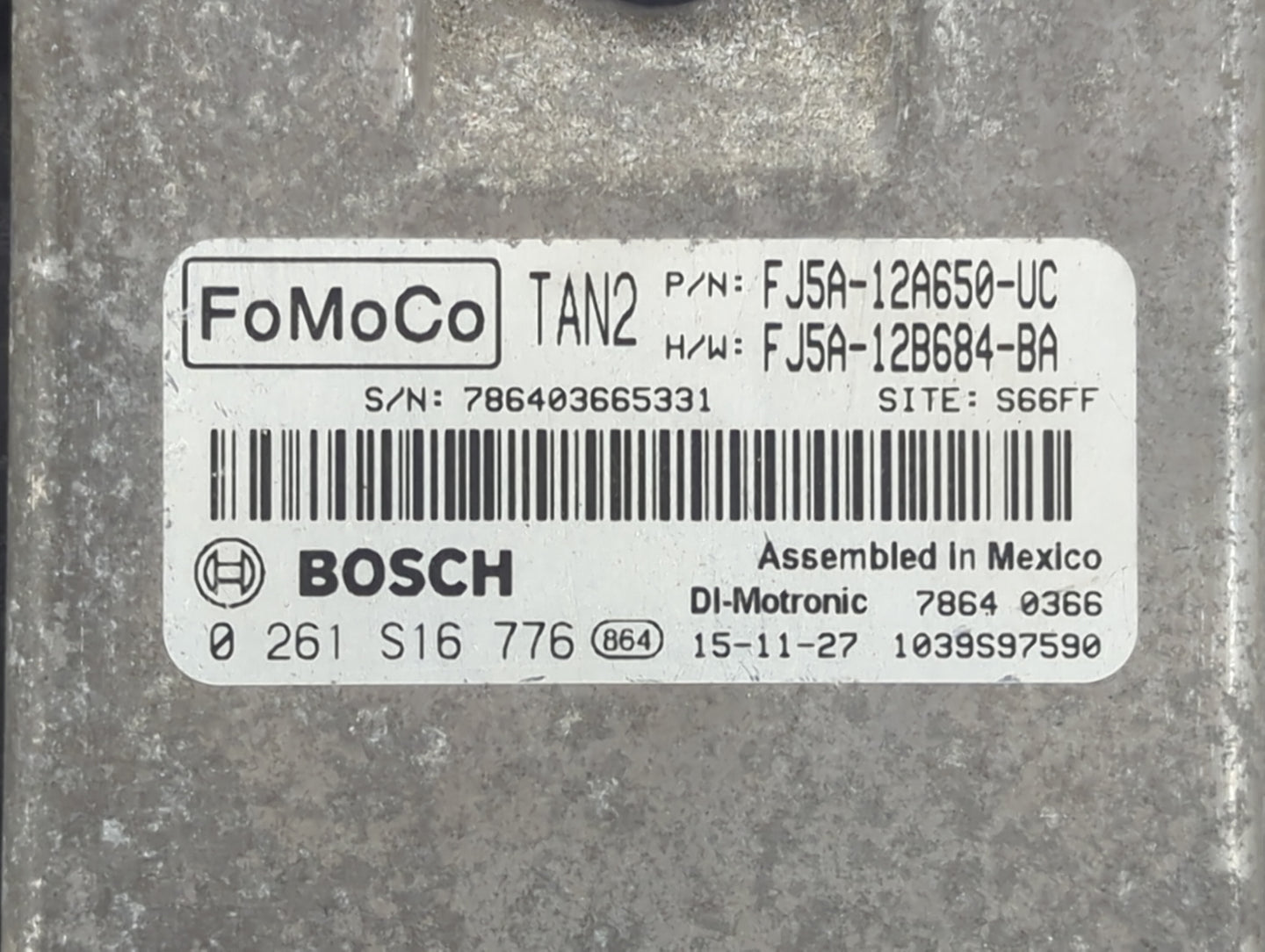 2015-2016 Ford Escape PCM Engine Control Computer ECU ECM PCU OEM P/N:FJ5A-12B684-BA FJ5A-12A650-UC Fits Fits 2015 2016 OEM 