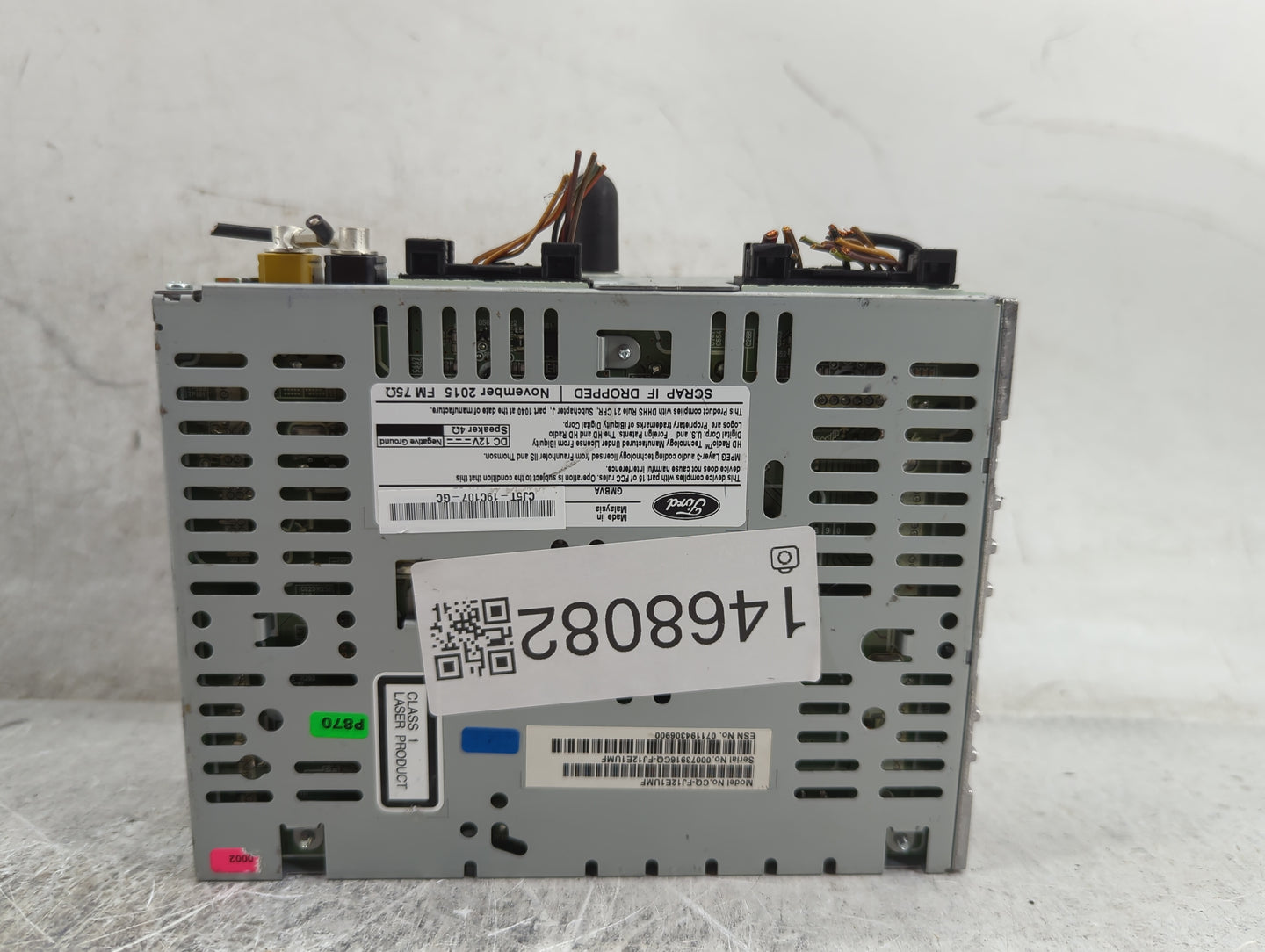 2015-2019 Ford Escape Radio AM FM Cd Player Receiver Replacement P/N:CJ5T-19C107-GC A13116790 Fits Fits 2015 2016 2017 2018 