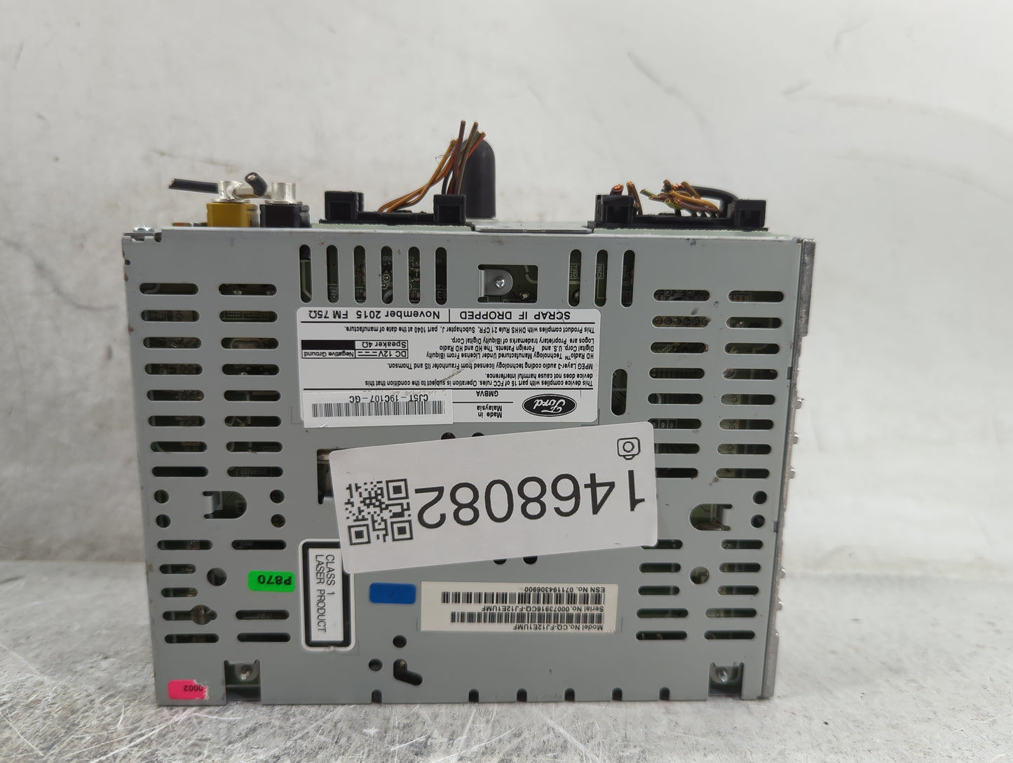 2015-2019 Ford Escape Radio AM FM Cd Player Receiver Replacement P/N:CJ5T-19C107-GC A13116790 Fits Fits 2015 2016 2017 2018 