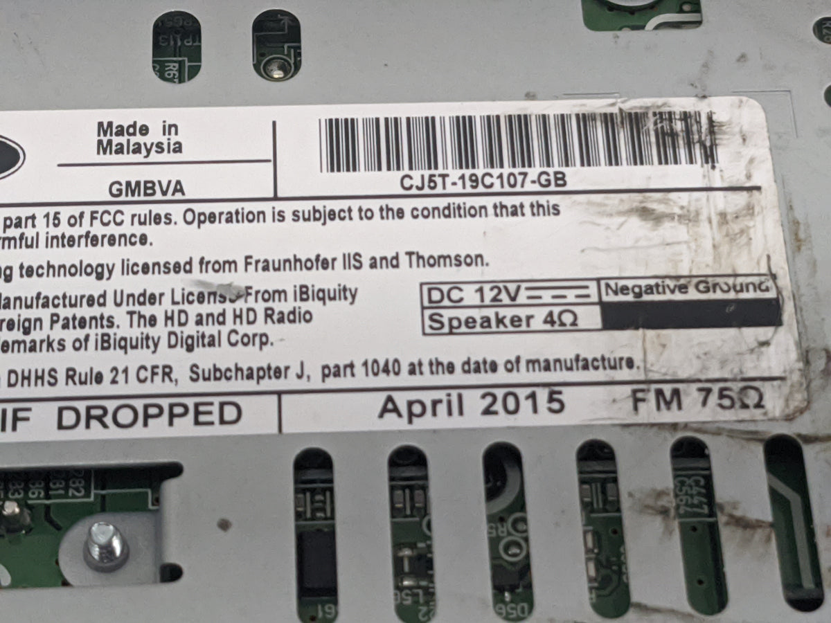 2015-2019 Ford Escape Radio AM FM Cd Player Receiver Replacement P/N:CJ5T-19C107-GB GMBVA Fits Fits 2015 2016 2017 2018 2019