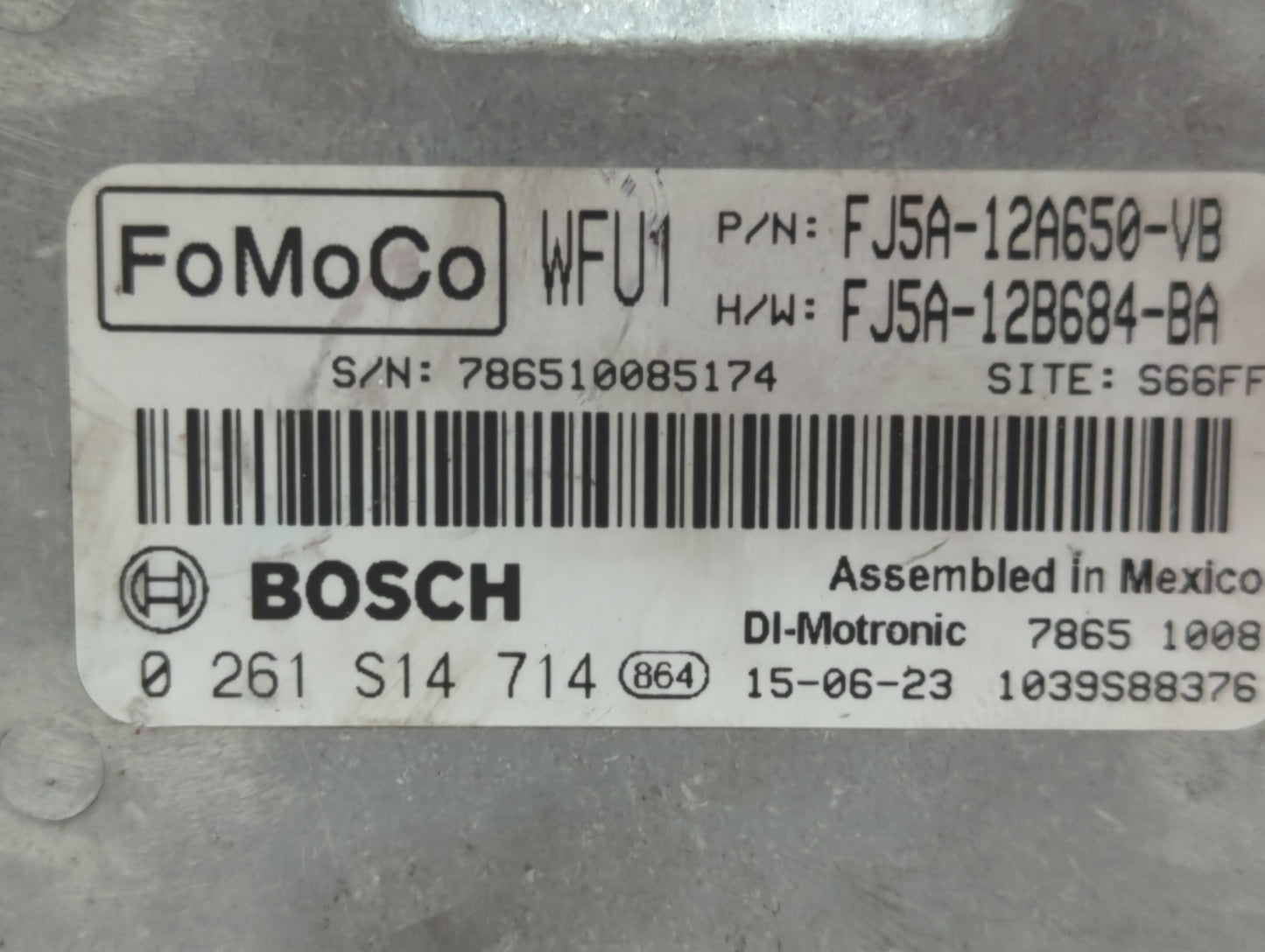 2015-2016 Ford Escape PCM Engine Control Computer ECU ECM PCU OEM P/N:FJ5A-12A650-VB FJ5A-12B684-BA Fits Fits 2015 2016 OEM 