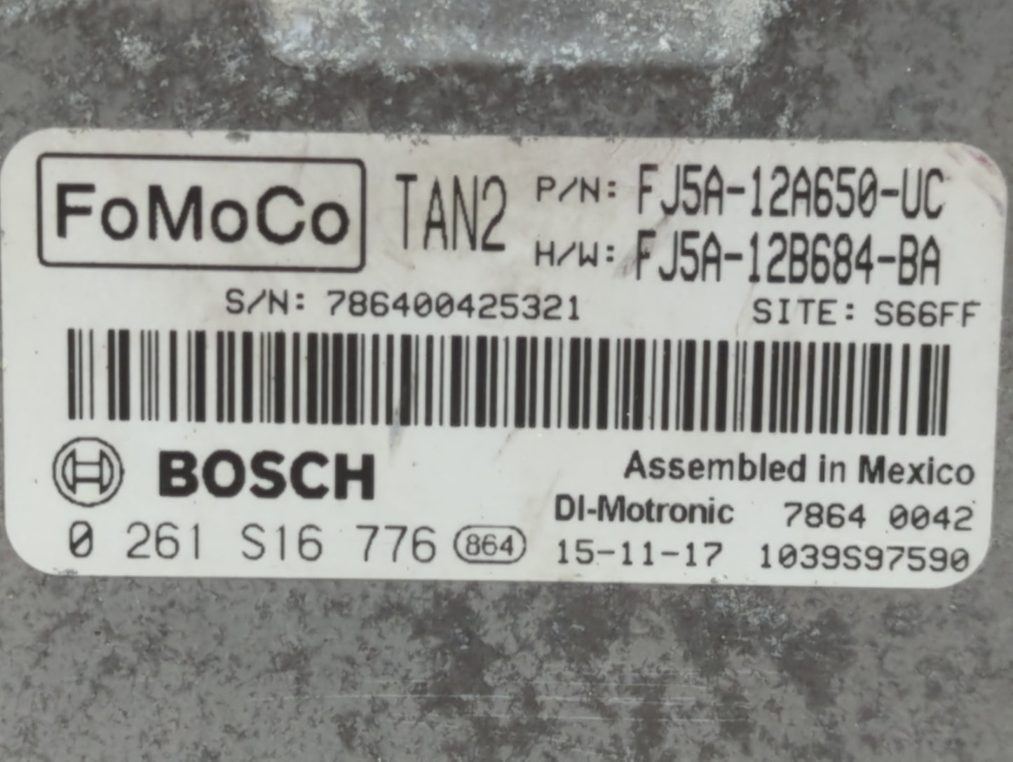 2013-2016 Ford Escape PCM Engine Control Computer ECU ECM PCU OEM P/N:FJ5A-12B684-BA FJ5A-12A650-UC Fits Fits 2013 2014 2015