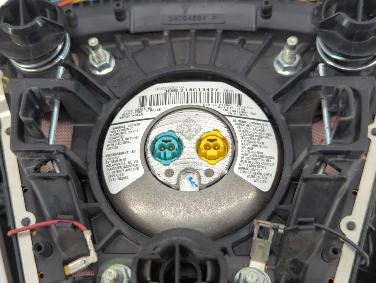 2015-2016 Ford Escape Air Bag Driver Left Steering Wheel Mounted P/N:EJ54 A042B85 BA3ZHE Fits Fits 2015 2016 OEM Used Auto P