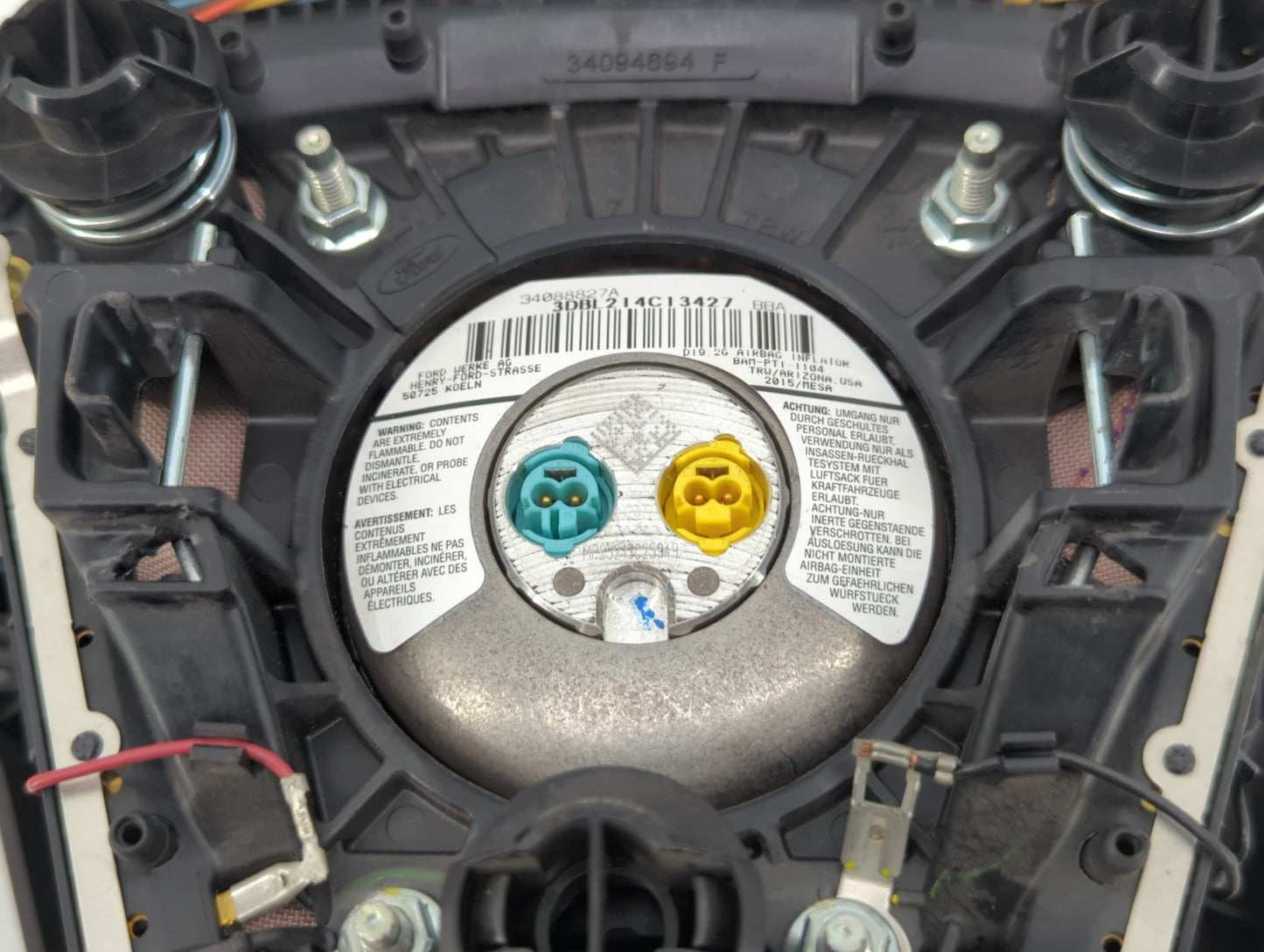 2015-2016 Ford Escape Air Bag Driver Left Steering Wheel Mounted P/N:EJ54 A042B85 BA3ZHE Fits Fits 2015 2016 OEM Used Auto P