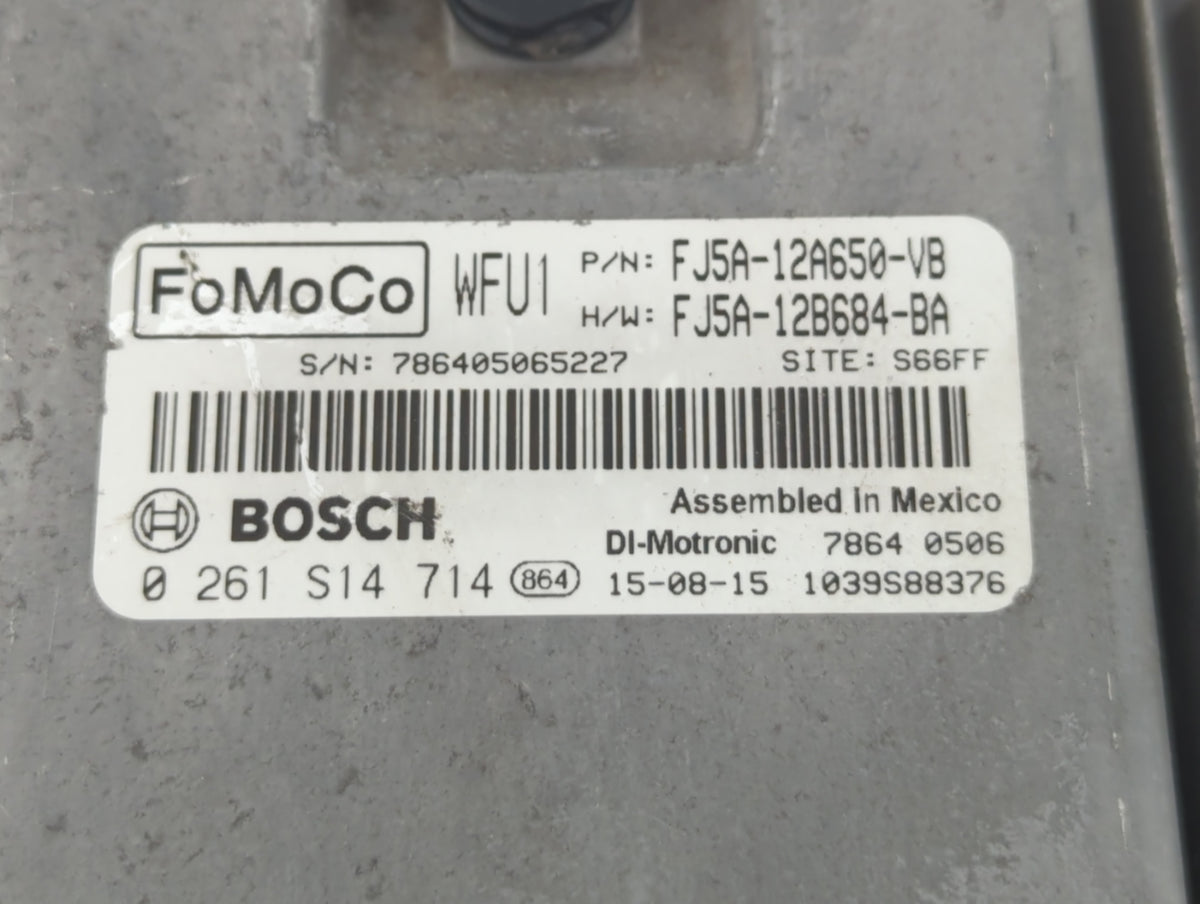 2015-2016 Ford Escape PCM Engine Control Computer ECU ECM PCU OEM P/N:FJ5A-12A650-VB Fits 2015 2016 OEM Used Auto Parts - Oe