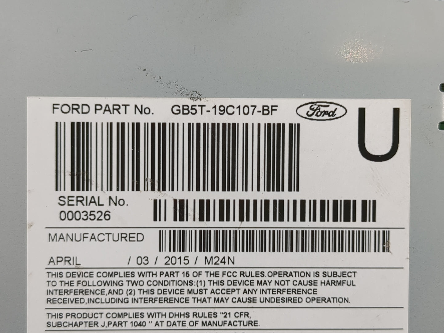 2016-2017 Ford Explorer Radio AM FM Cd Player Receiver Replacement P/N:GB5T-19C107-BF Fits Fits 2016 2017 OEM Used Auto Part