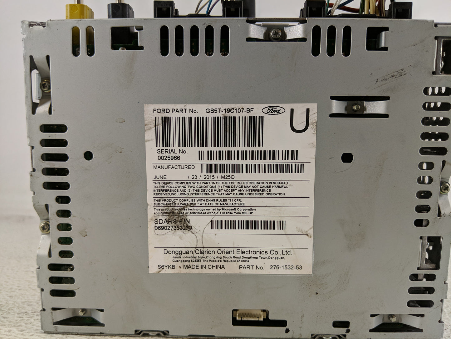 2016-2017 Ford Explorer Radio AM FM Cd Player Receiver Replacement P/N:GB5T-19C107-BF Fits Fits 2016 2017 OEM Used Auto Part
