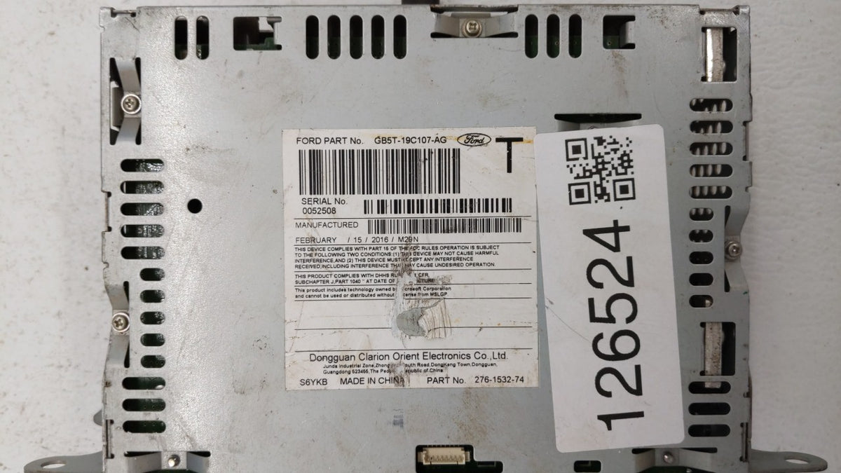 2016 Ford Explorer Radio AM FM Cd Player Receiver Replacement P/N:GB5T-19C107-AG 276-1532-74 OEM Used Auto Parts - Oemusedau